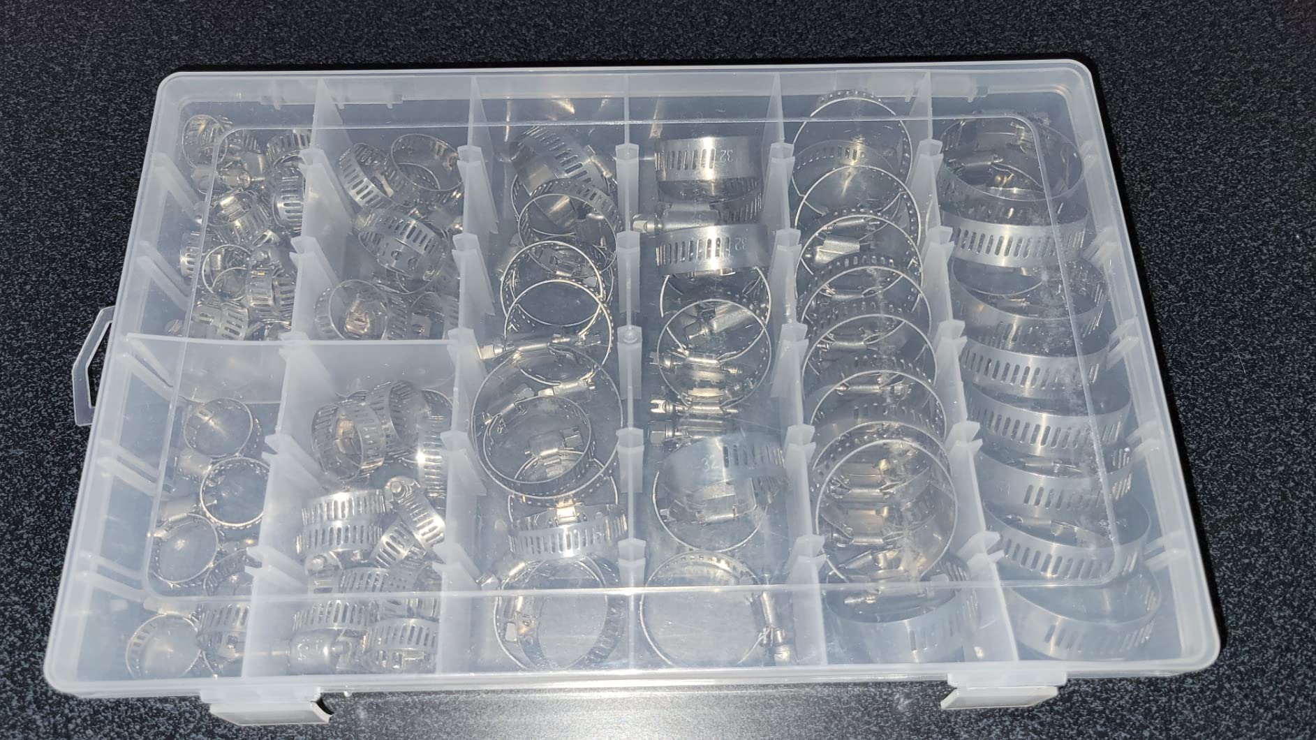 OURU 175PCS Hose Clamps Assortment Kit, Adjustable 1/4