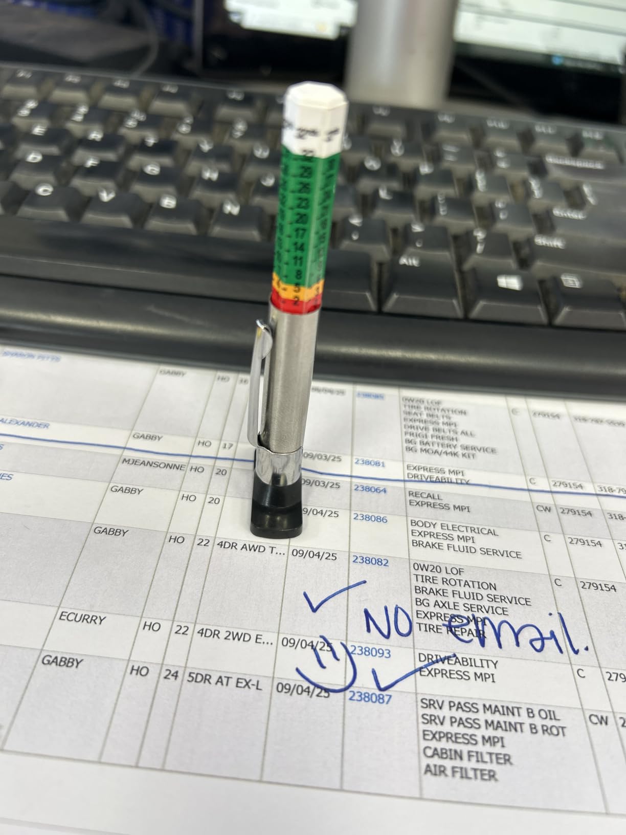 Tire Tread Depth Gauge,Tire Tread Gauge Color Coded,Tread Depth Gauge in 1/32 inch(Pack of 2) customer photo 1