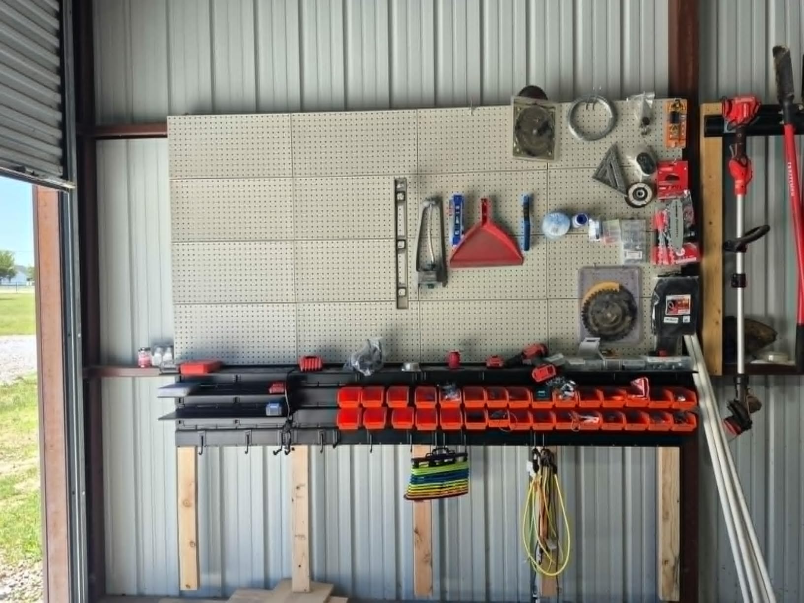Metal Pegboard Wall Panels, Peg Boards for Garage Tool Storage | Heavy Duty Pegboard Tool Storage Kit for Home, Craft Room Black 4 Pcs customer photo 1