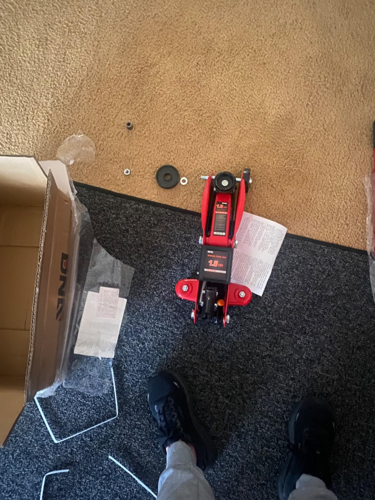 DNA Motoring 1.5 Ton Car Floor Jack Low Profile Hydraulic Trolley Service/Floor Jack, 1.5T / 3000 lbs Capacity, Lifting Range 5.3 Inch -12 Inch, with Storage Case, Blue, TOOLS-00327 customer photo 1
