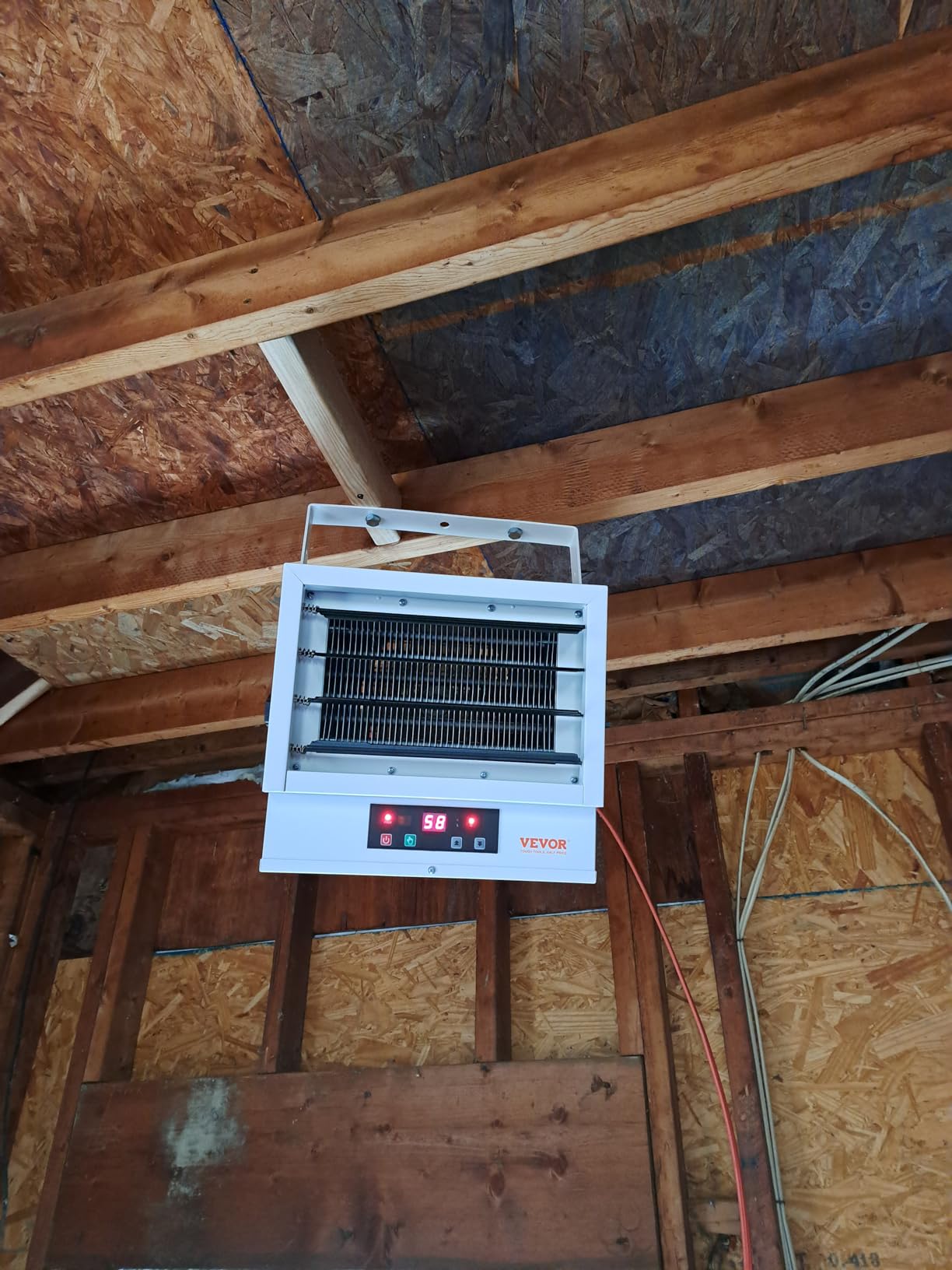 VEVOR Electric Garage Heater, 7500 Watt Digital Fan Forced Wall Ceiling Mount Shop Heater, Remote Control, Overheat Protection, Hardwired Heater with 9 Hour Timer, ETL Listed customer photo 1