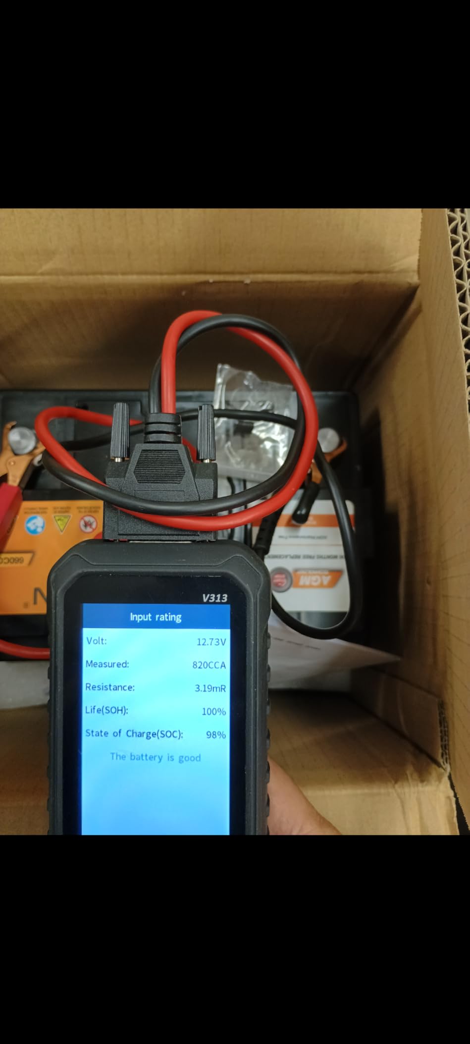 Group 34 Car Battery 12v 55AH 650CCA AGM 10.87 x 6.61 x 6.89 inches | BCI34 Maintenance Free Automotive Replacement Batteries Start and Stop Three Years Replacement customer photo 1