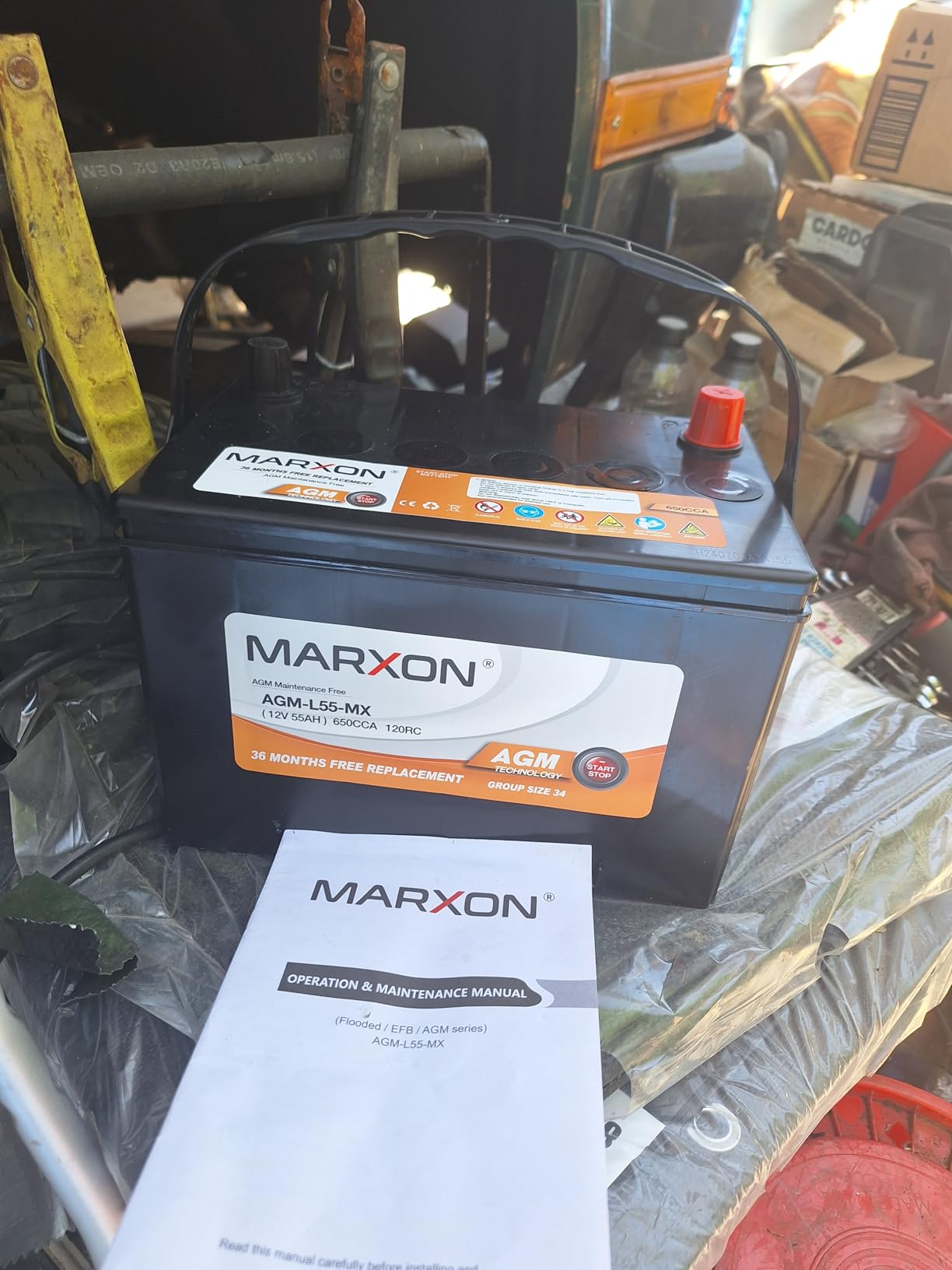 Group 34 Car Battery 12v 55AH 650CCA AGM 10.87 x 6.61 x 6.89 inches | BCI34 Maintenance Free Automotive Replacement Batteries Start and Stop Three Years Replacement customer photo 2