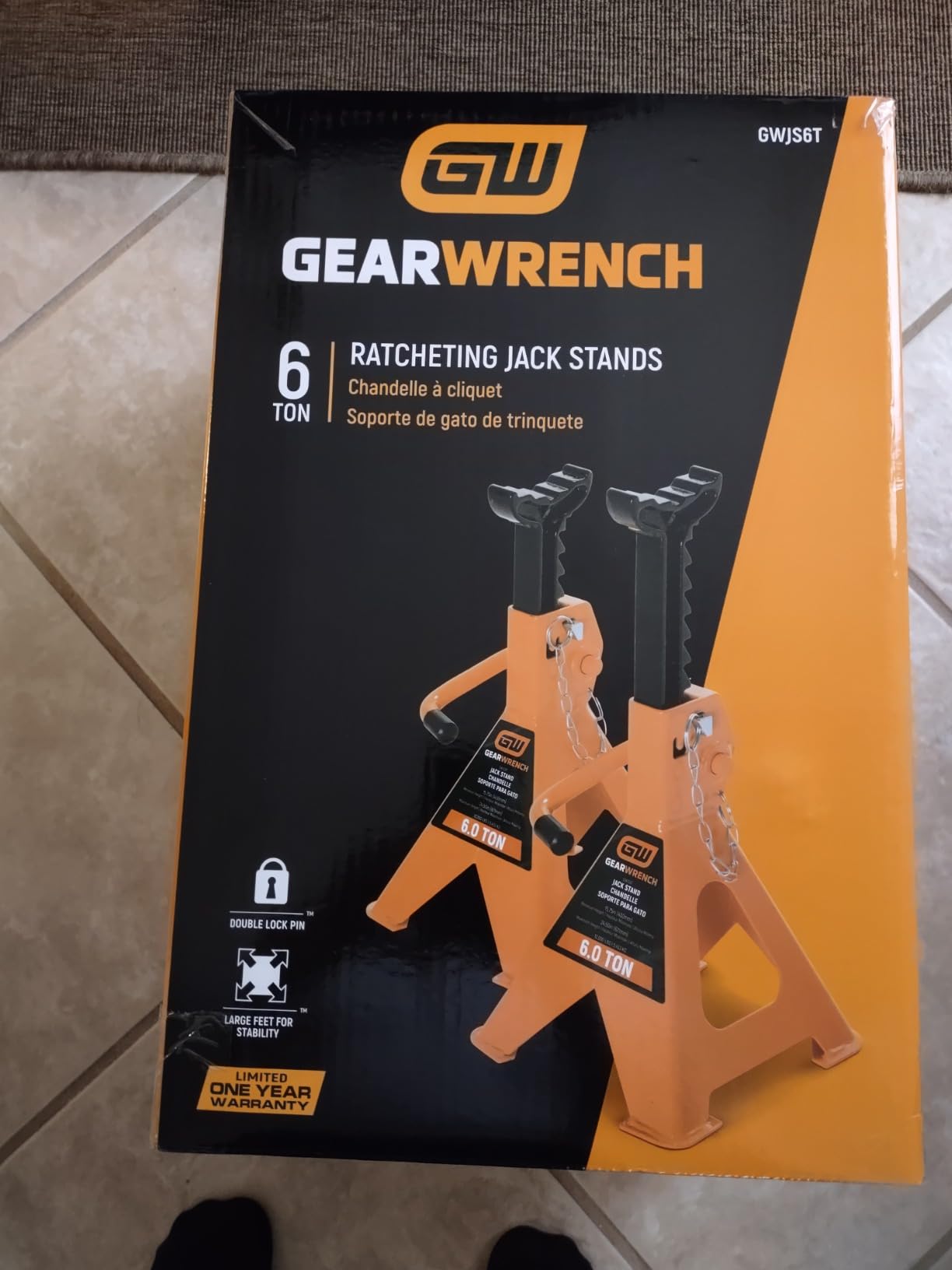 GEARWRENCH 6 Ton Ratcheting Jack Stands - Pack of 2 | GWJS6T customer photo 1