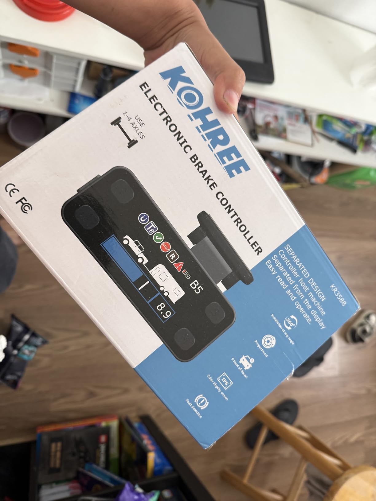 Kohree Upgraded Trailer Brake Controller Kit, Split Design, LCD Screen, Smart Chip, Proportional Braking, Electric Brake Controller for Trailers with 1-4 Axles customer photo 2
