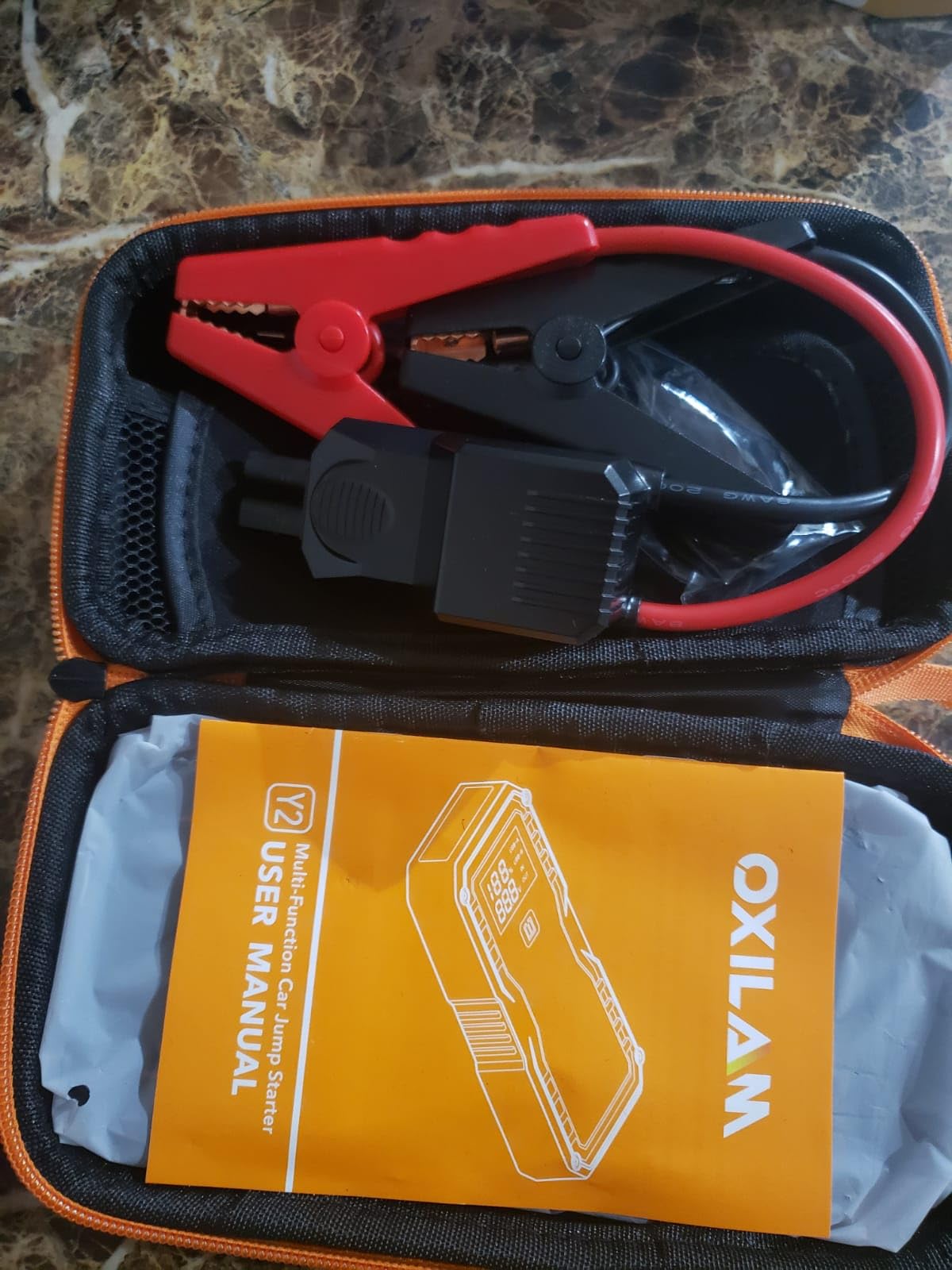 OXILAM Jump Starter 6000A for All Gas/12L Diesel, Car Battery Jumper Starter Portable, 12V Lithium Jump Box with Jumper Cables, LED Display, LED Light, Power Bank with USB, Type C Port customer photo 2