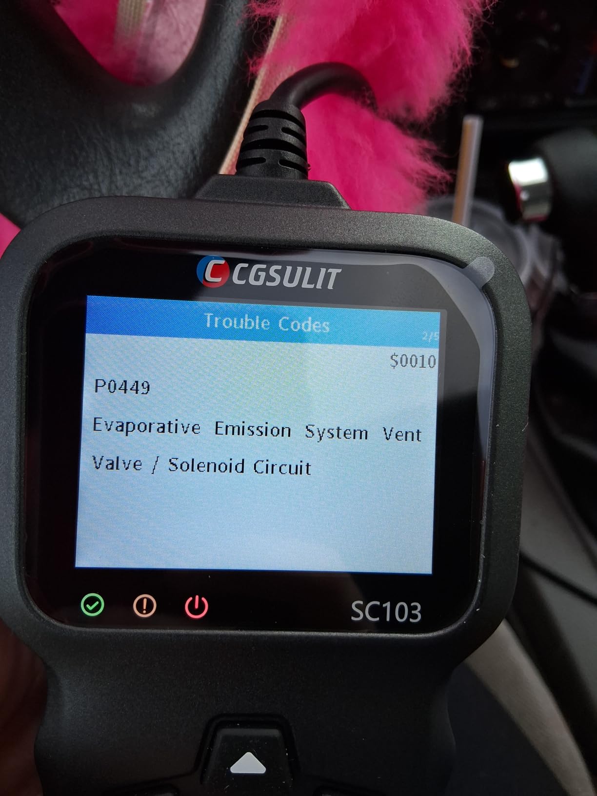 OBD2 Scanner, CGSULIT SC103 Car Code Reader Diagnose Check Engine Light Smog Check DTCs Scan Tool Live Data Stream Voltage Test for Vehicles Since 1996 customer photo 2