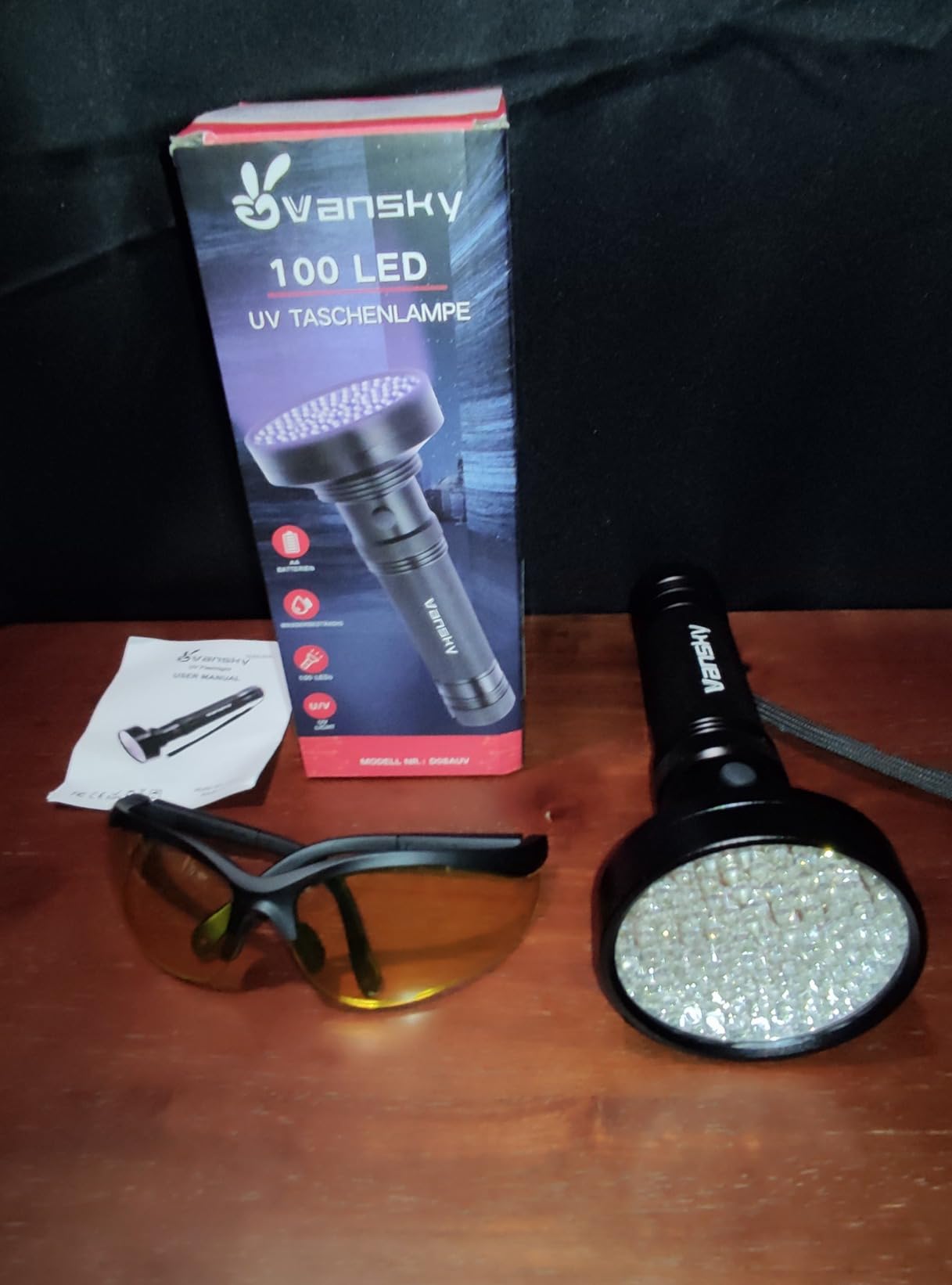 Vansky Air Conditioner Leak Detection: 100 LED Car AC UV Dye Leak Detector Kit with Protective Glasses - Automotive Professional Tool customer photo 2