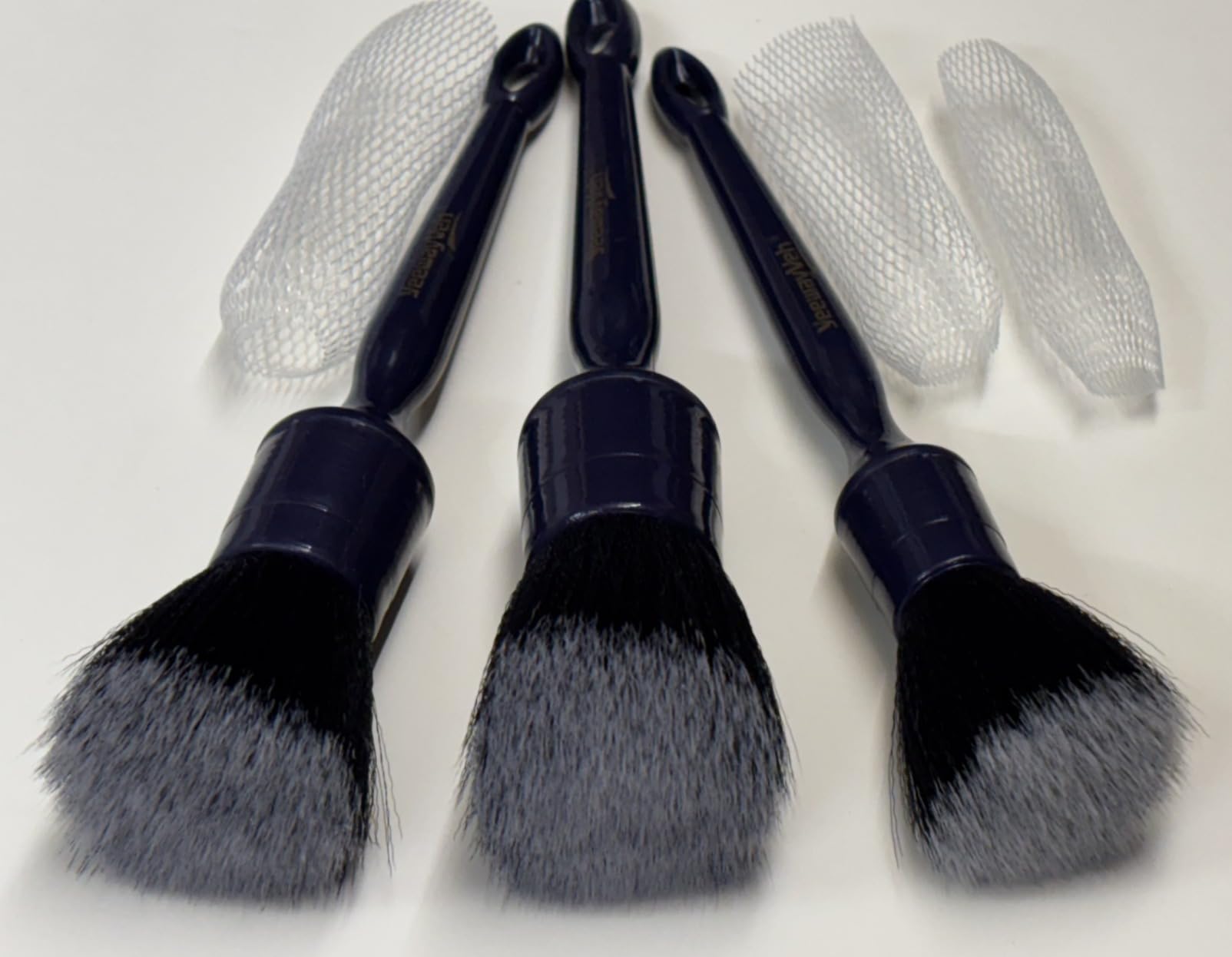 YeewayVeh Car Detailing Brush Set, 3 Pack Ultra Soft Boars Hair Detailing Brushes for Leather Seat Air Vents Engine Bay, Auto Detail Brushes Car Detailing for Interior Exterior, Indigo customer photo 1