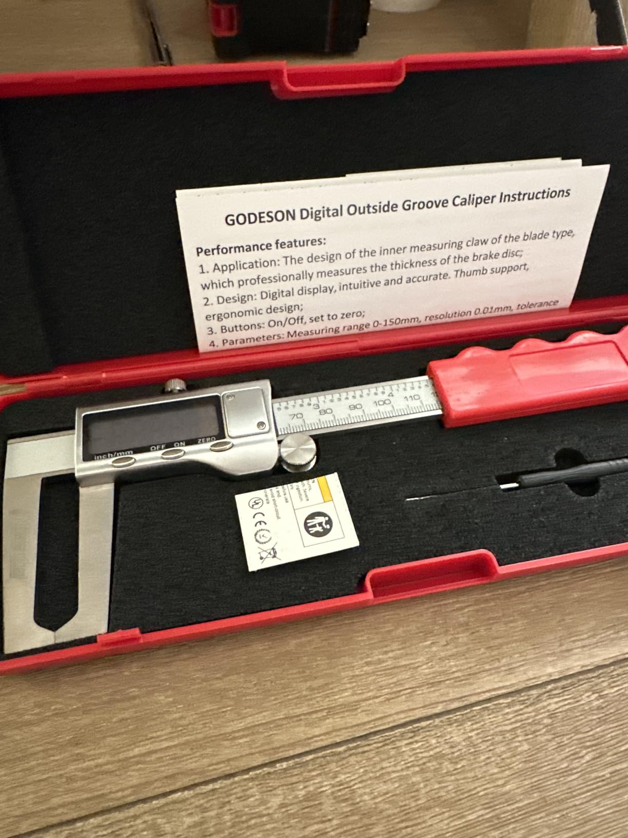 Disc Brake Rotor Micrometer, Digital Caliper Measuring Tool for Disc Brake-6 Inch/150mm, Brake Measuring Tool with Caliper- Inch/Metric Conversion, Brake Caliper with Stainless Steel customer photo 2