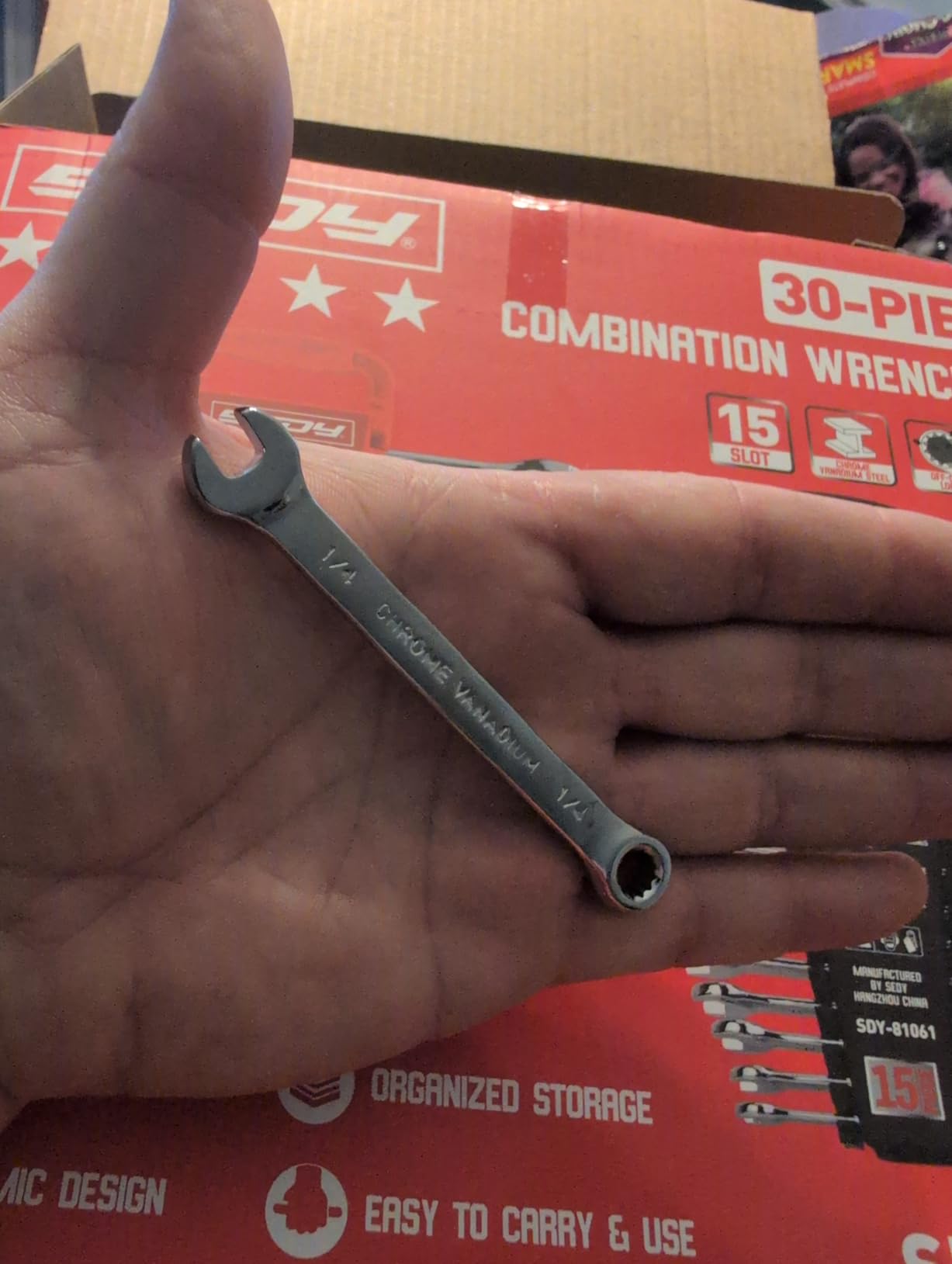 30-Piece Combination Wrench Set - Open End Wrench Set with Organizer Professional 12 Point Wrench Kit Tool for Mechanic Garages Workshops 1/4'' to 1'' & 8-22mm customer photo 2