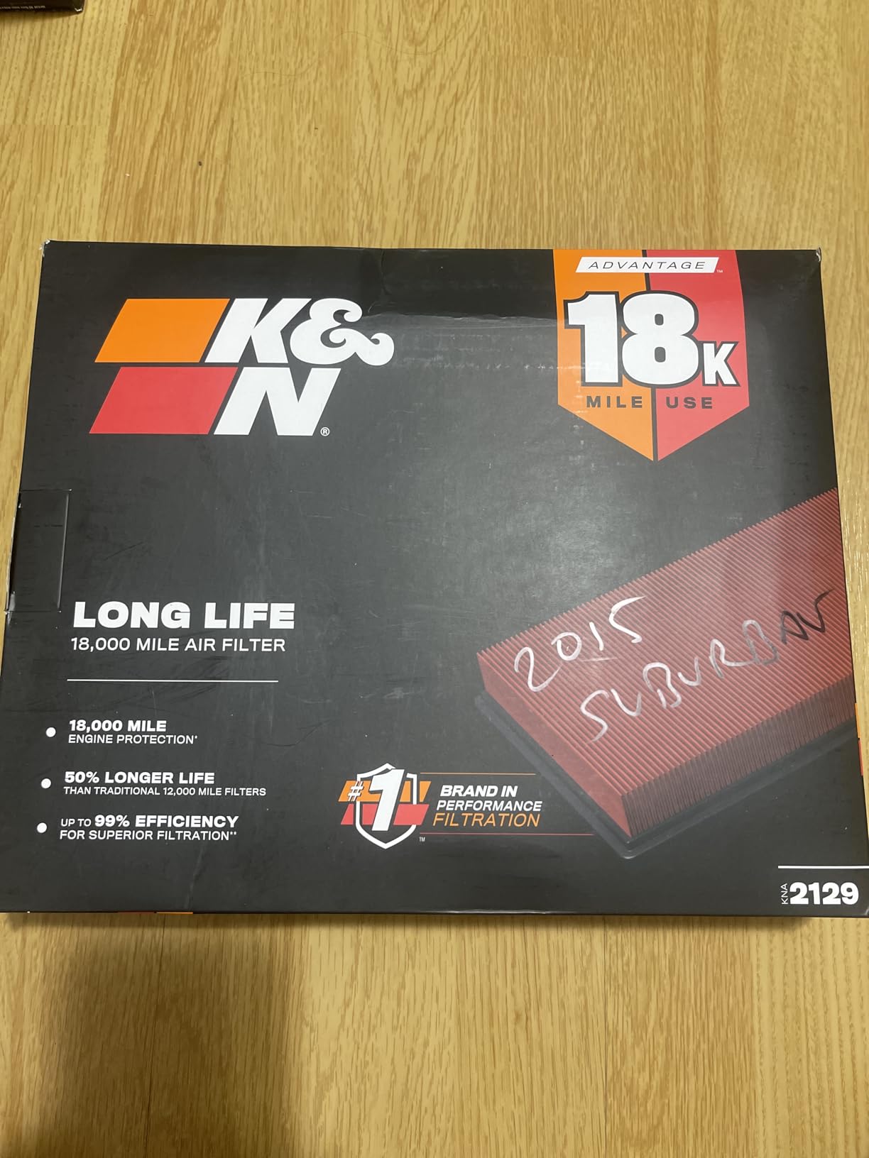 K&N Engine Air Filter: Long Life 18,000 Mile Replacement Air Filter: Compatible with 1999-2020 Chevy/GMC Truck/SUV V6/V8 (Silverado, Suburban, Tahoe, Sierra, Yukon, Avalanche), KNA-2129 customer photo 2