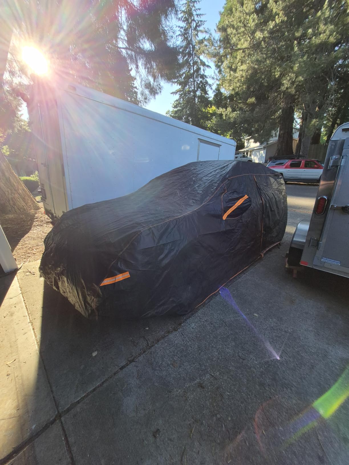 6 Layers Heavy Duty Car Cover Waterproof All Weather Size C3 | Cotton Liner, Outdoor, Full Exterior Coverage, Sun Rain Snow UV Protection, All-Season, Door Zipper, Storage Bag, Windproof customer photo 2