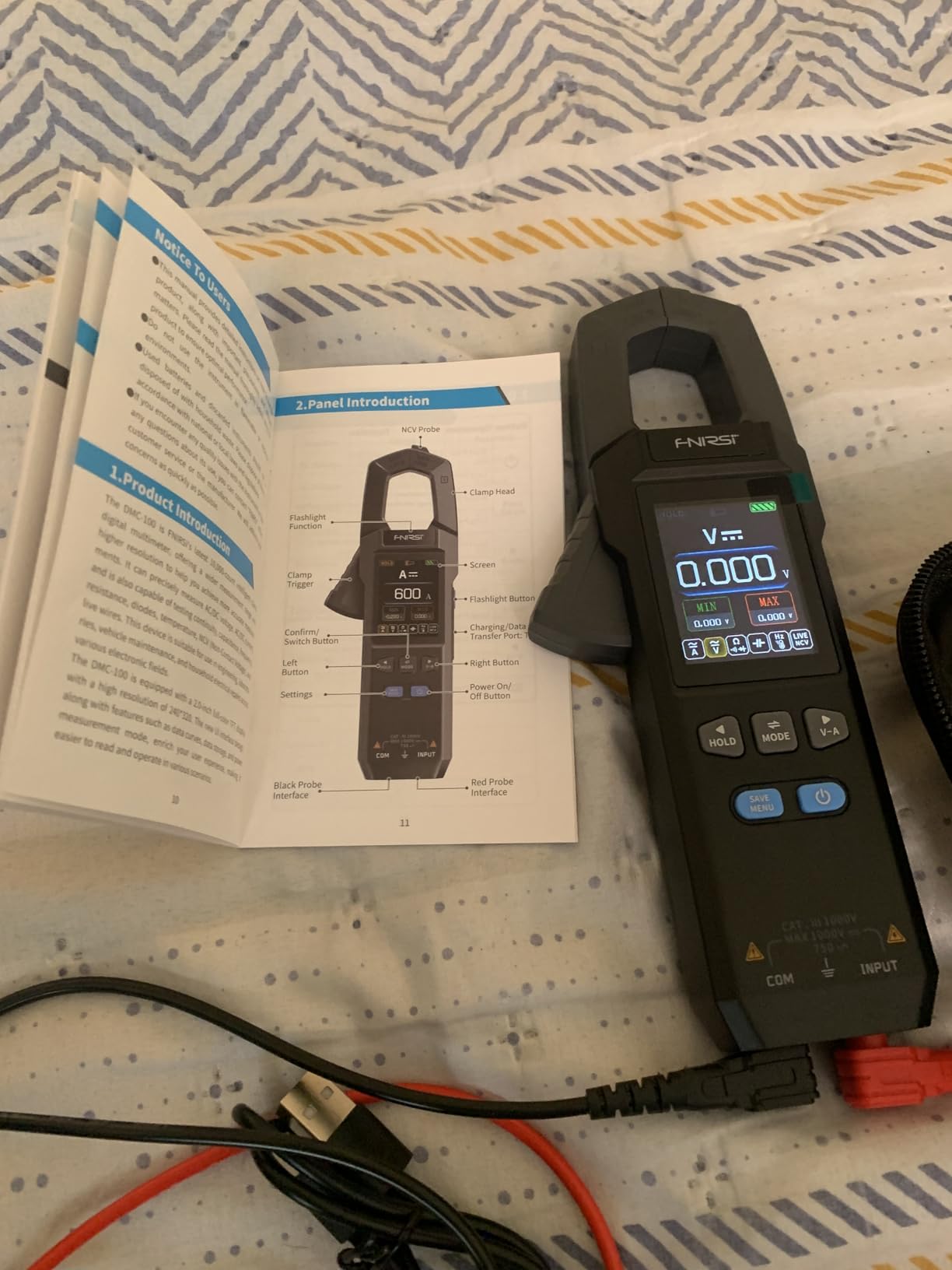 FNIRSI DMC-100 Clamp Meter 9999 Counts TRMS, 600A AC/DC Amp Meter customer photo 1