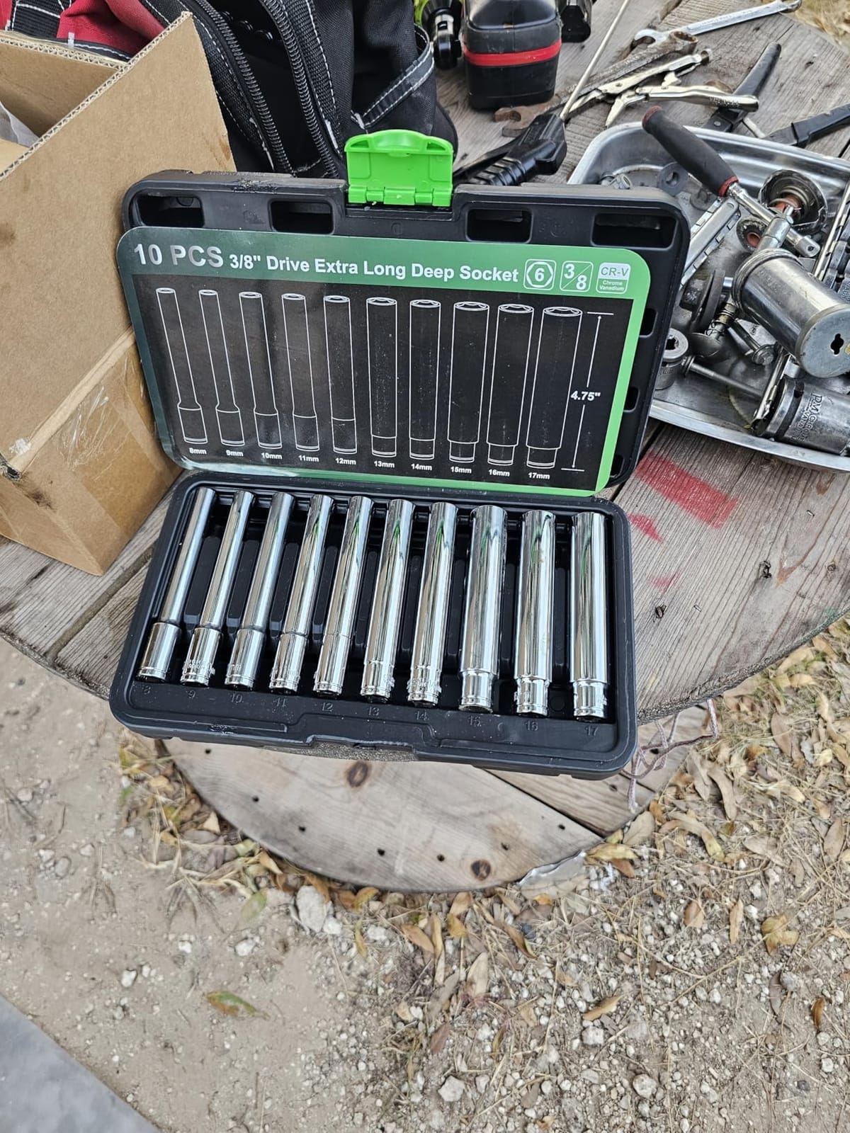 TecoTek 10PCS 3/8-Inch Drive Extra Deep Metric Socket Set, 6 Point, 8mm to 17mm, 120MM Deep CR-V Socket for Automotive and Industrial Applications customer photo 2