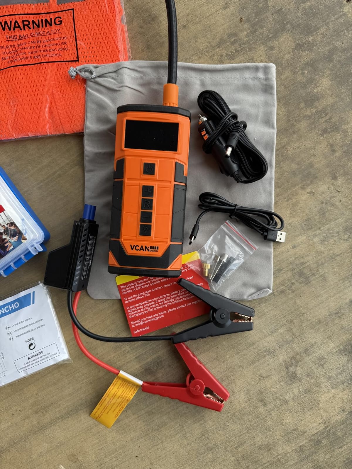 Jump Starter with Air Compressor, VCANENERGY Roadside Emergency Car Kit with 12V Portable Battery Jump Starter & Tire Inflator for Cars, Trucks, SUVs customer photo 1