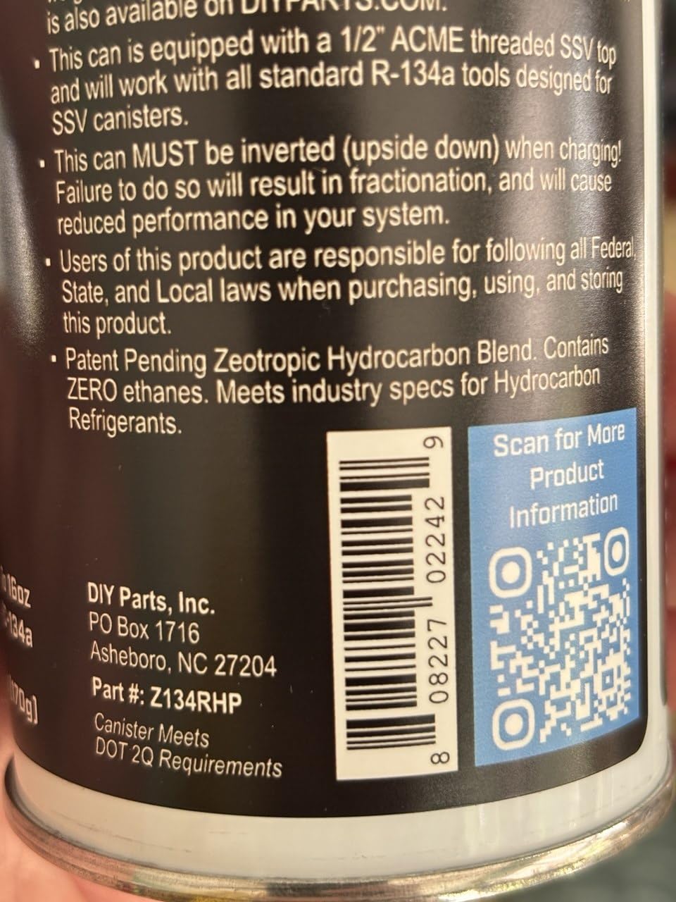 ZeroR AC Recharge Kit R134a Replacement - Eco-Friendly Refrigerant Gas with 24-Inch Charging Hose Tool for SSV Cans, 3-Cans customer photo 1