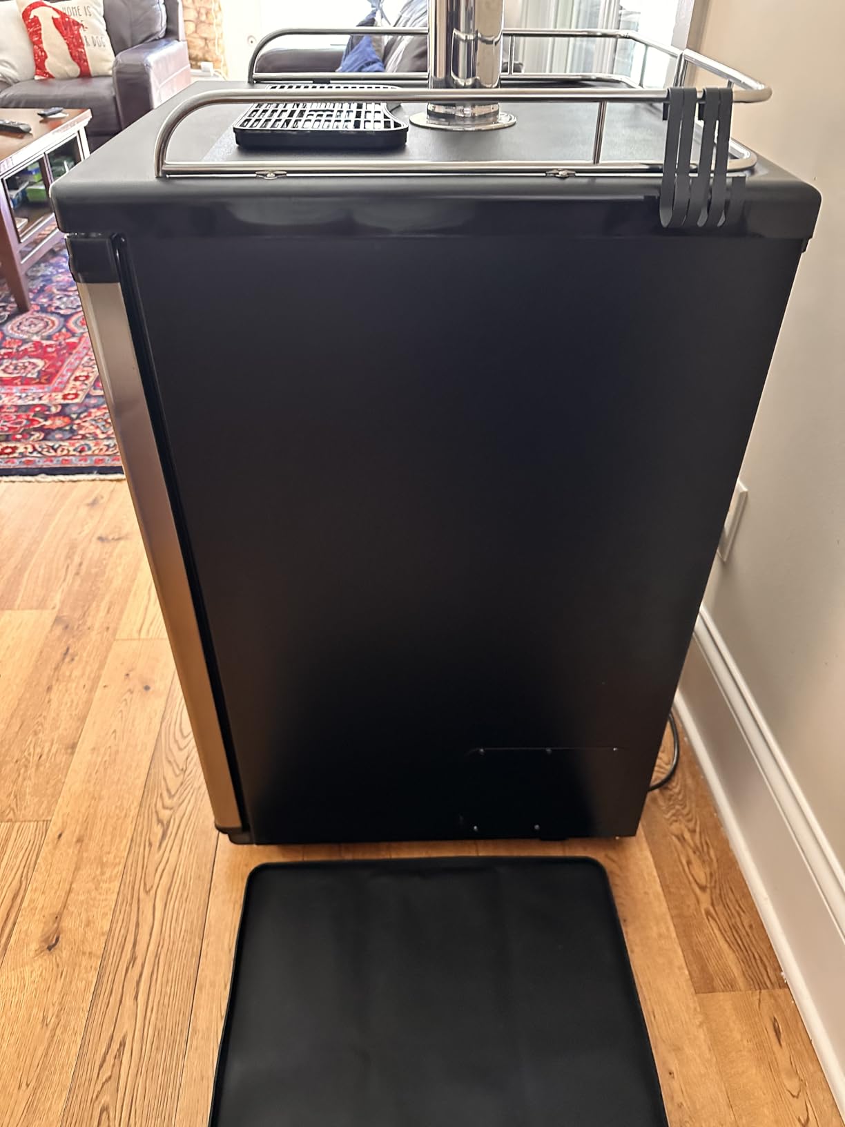 Mini Fridge Silicone Mat with 4 Sturdy Base Raisers, 20''x 20'' Drain Pan, Suitable for Fridge, Washing Machine, Dryer, Wine Cabinet. customer photo 2