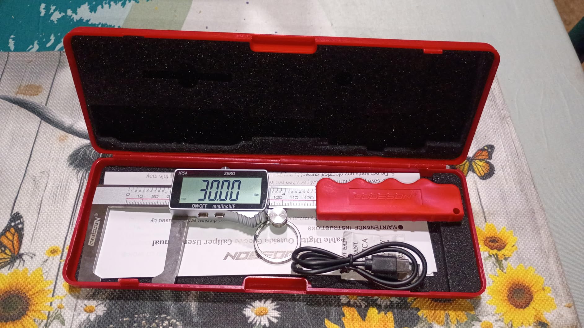 Digital Disc Brake Rotor Micrometer, 0-50mm/0-6 Rechargeable Brake Thickness Gauge, Digital Caliper MM/Inch/F Display, IP54 Waterproof, Stainless Steel for Auto & DIY customer photo 2