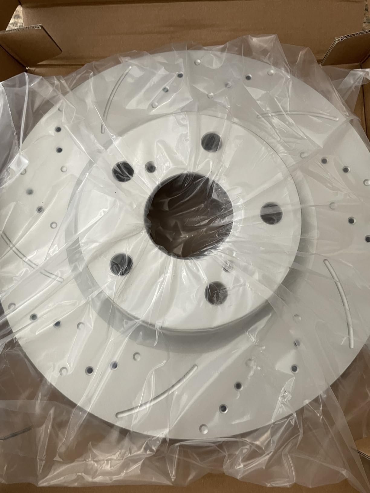 MOTOREVO Front Brake Rotors Kit for Camry [2007-2017] High-Carbon Alloy Drilled & Slotted Brake Pads and Rotors Kit | Tailored Ventilation Enhanced Braking Performance|GEOMET Coated App Universal customer photo 1