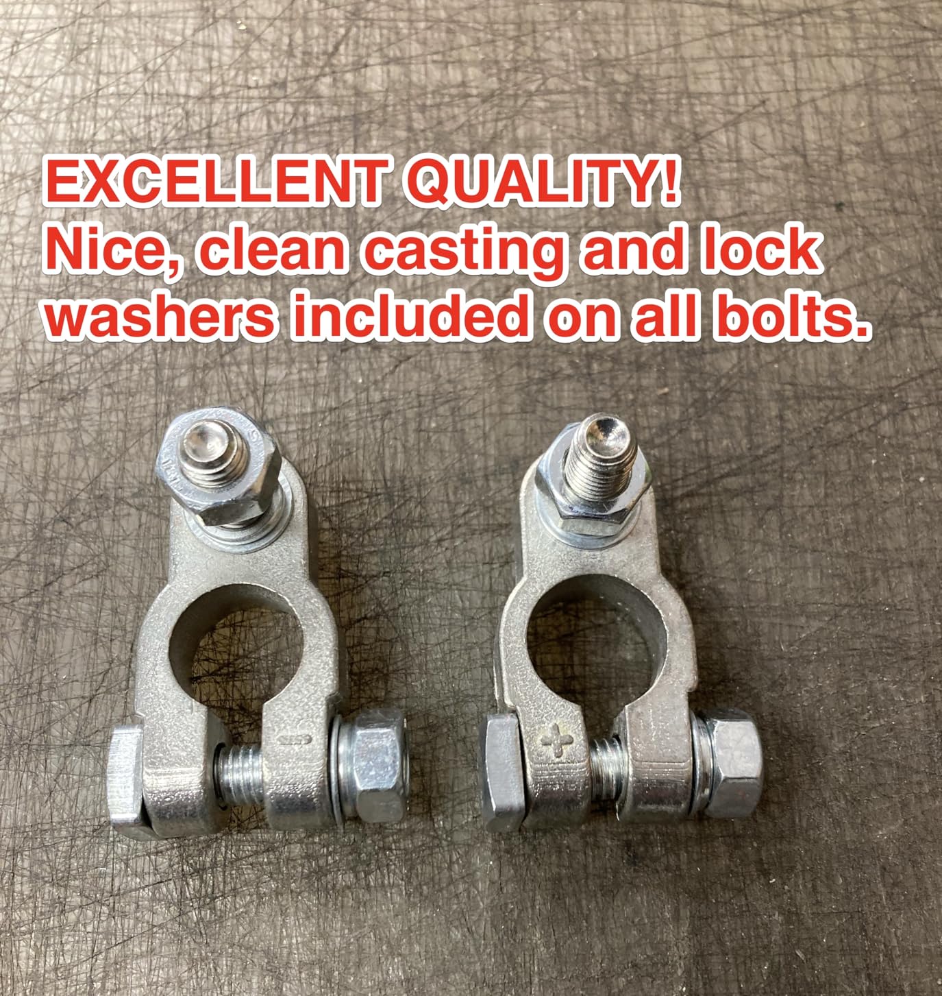 Battery Terminal Connectors, Military Spec Positive Negative Heavy Duty Battery Terminals with 2 Anti Corrosion Washers for Cars, Trucks, Marine and More customer photo 2