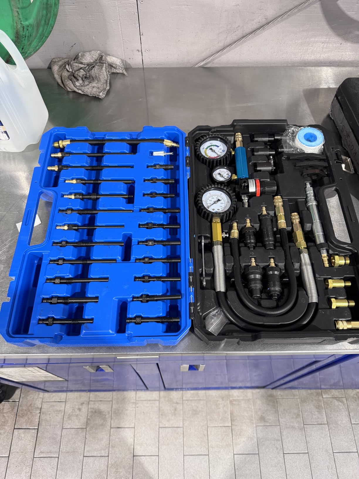 47PCS Compression and Leakage Test Kit Petrol & Diesel Compression Tester Kit Automotive Cylinder Leak Down Tester with Dual Gauge Engine Compression Tester Kit for HDI, TDCi, Pumpe Duse Engine customer photo 1