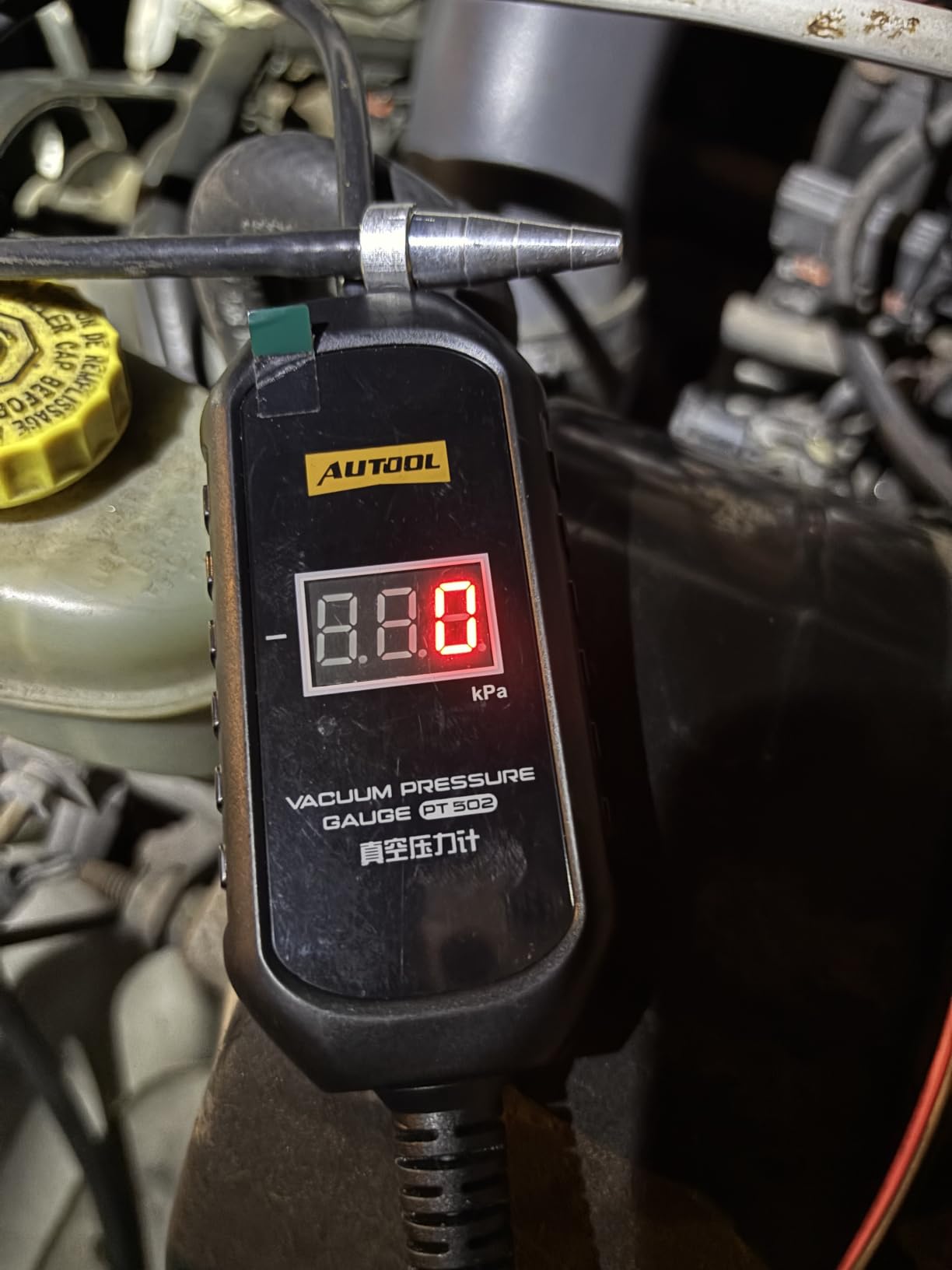 AUTOOL PT502 Digital Vacuum Pressure Gauge, Automotive Vacuum Leak Tester with Temperature Compensation, 101kPa High Accuracy Engine Intake Exhaust EGR Diagnostic Tool, 12V Car Powered customer photo 1