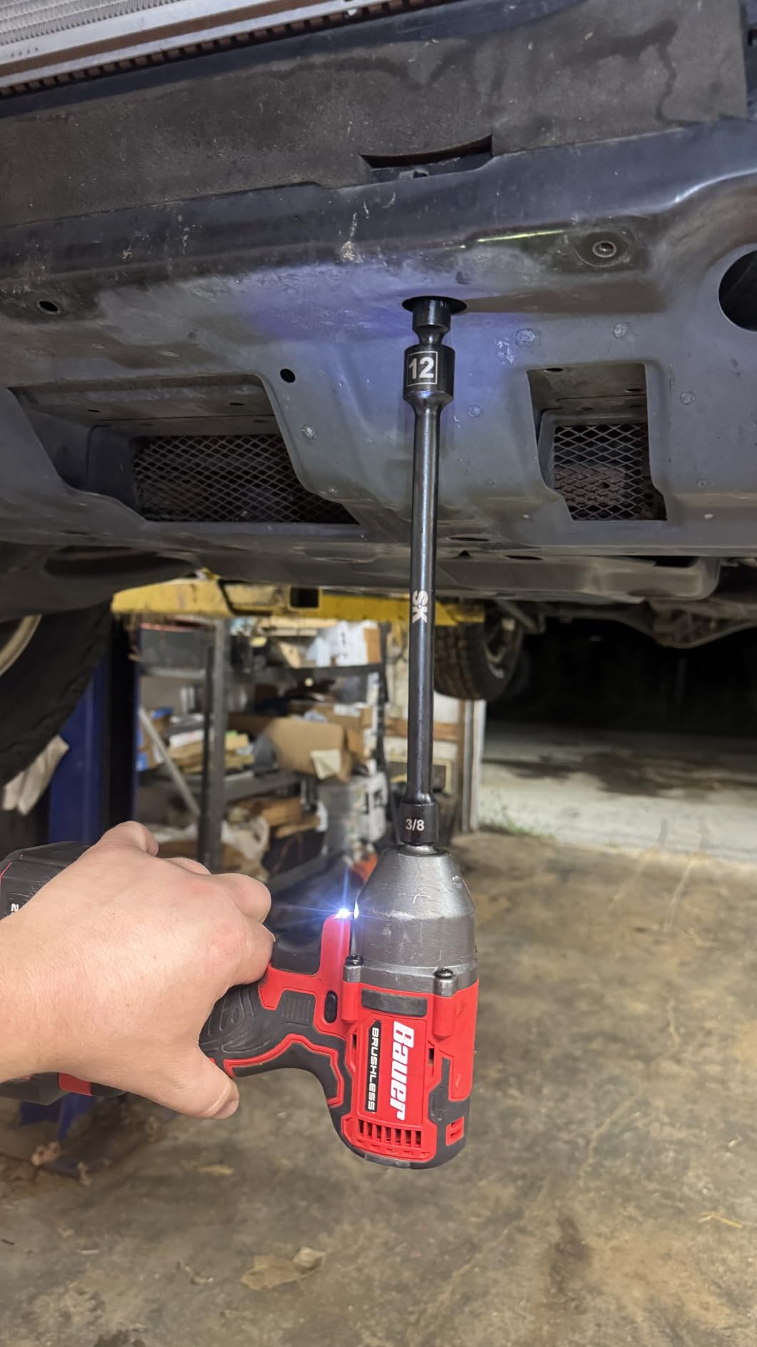 SK 3/8'' Drive Pinless Universal Impact Extension Socket Set, CR-Mo Steel | 360° Swivel, Metric 6-Point 10-19mm Wobble Socket, 10-Piece, Exceeds ANSI/ASME by 1.3X Torque, 10'' Long Reach Torque Saver customer photo 2