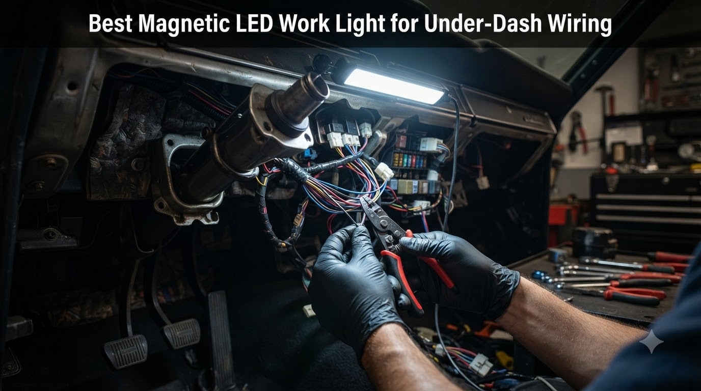 Best Magnetic LED Work Light for Under-Dash Wiring
