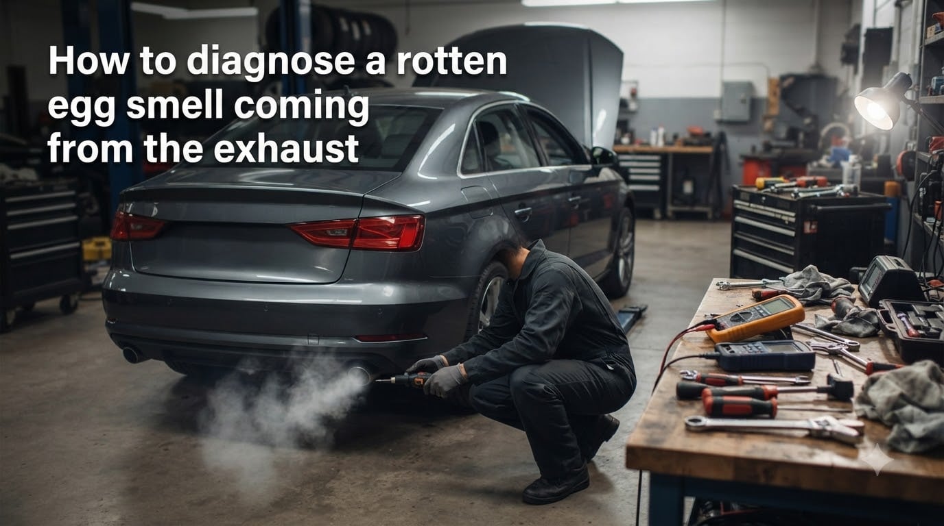 How to diagnose a rotten egg smell coming from the exhaust