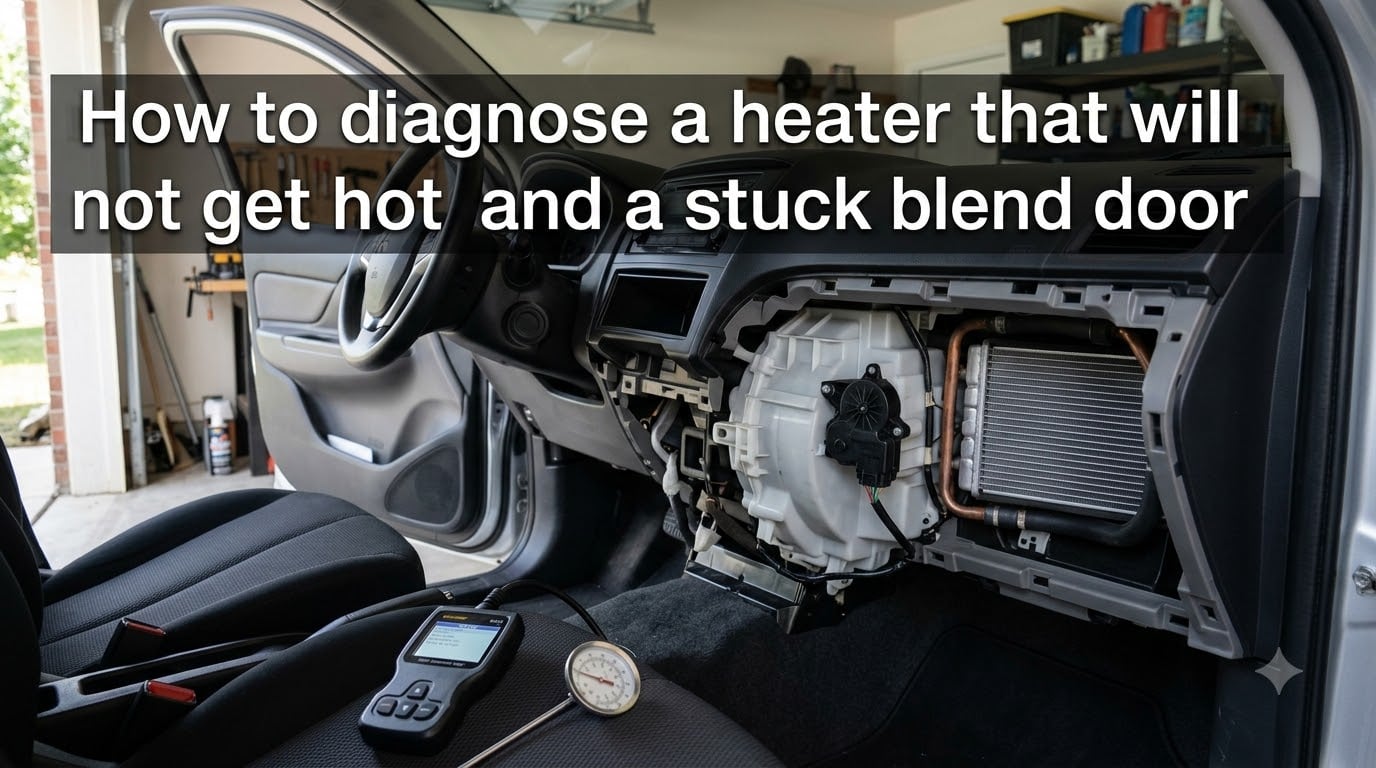 How to diagnose a heater that will not get hot and a stuck blend door