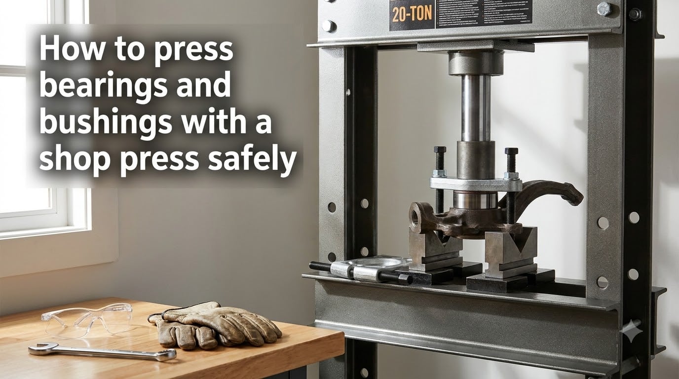 How to press bearings and bushings with a shop press safely