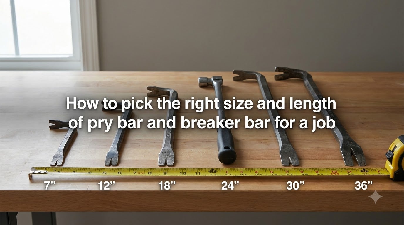 How to pick the right size and length of pry bar and breaker bar for a job