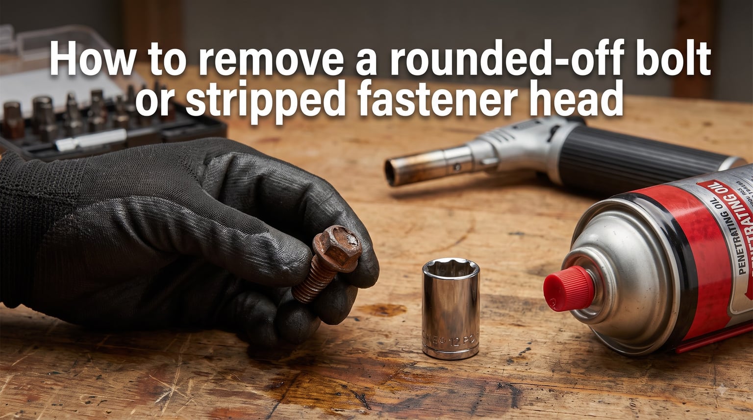 How to remove a rounded-off bolt or stripped fastener head