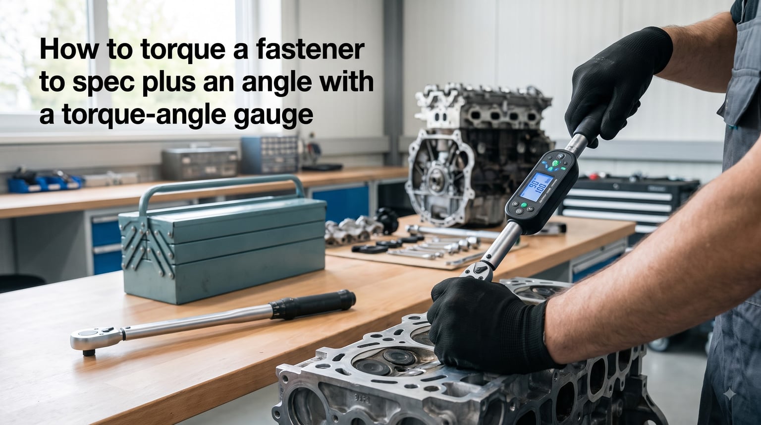 How to torque a fastener to spec plus an angle with a torque-angle gauge