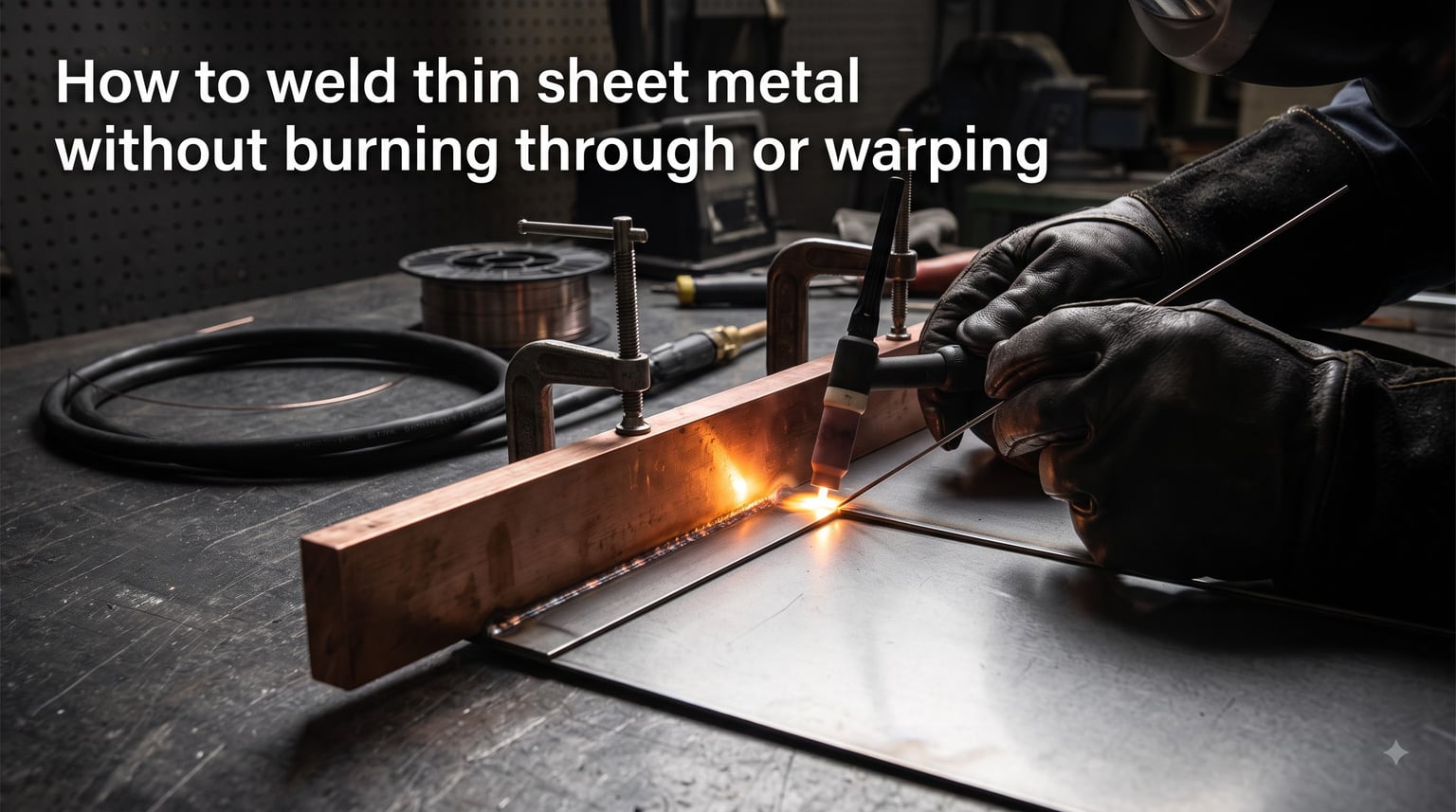 How to weld thin sheet metal without burning through or warping