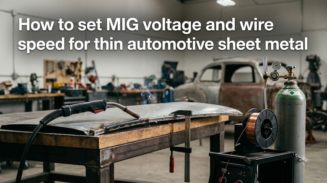 How to set MIG voltage and wire speed for thin automotive sheet metal