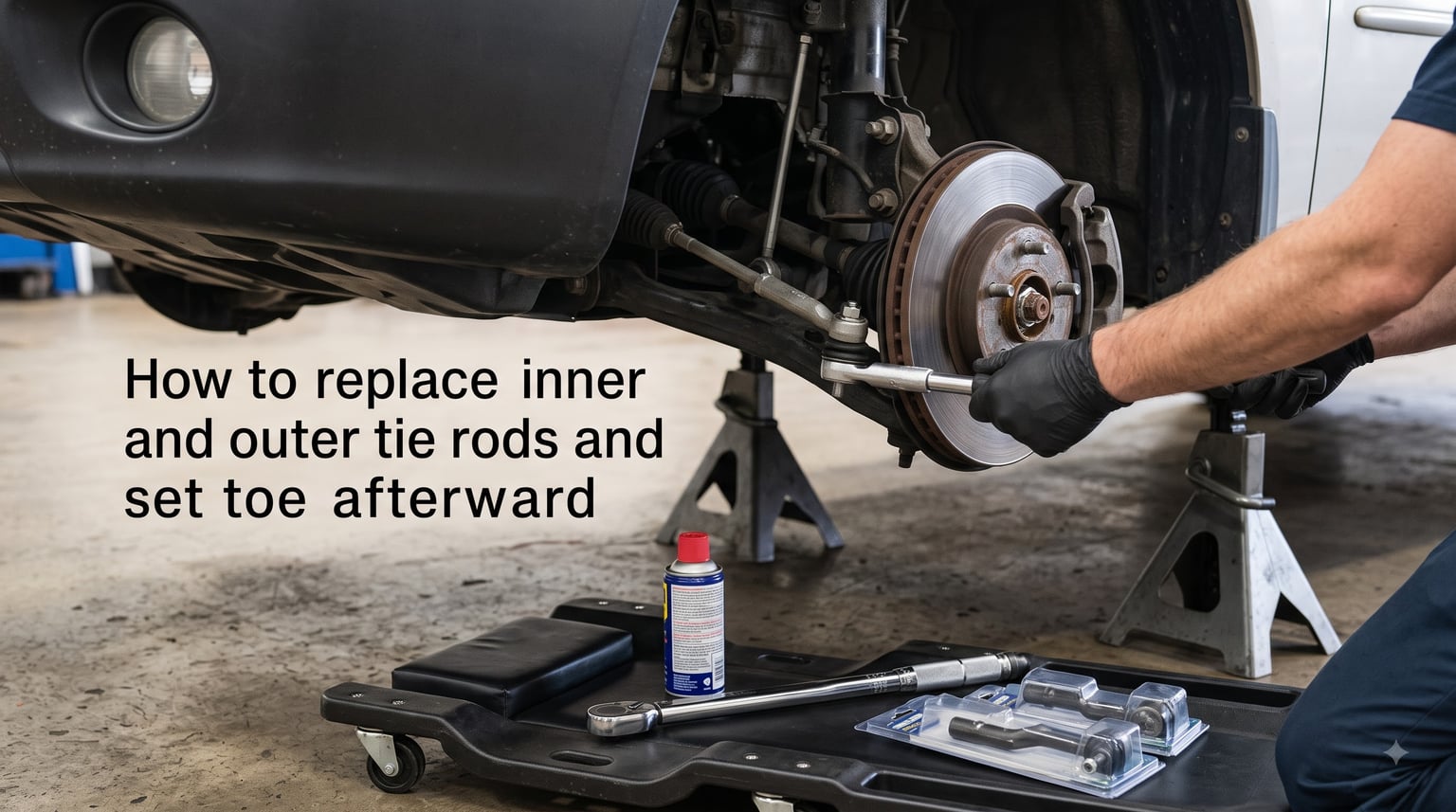 How to replace inner and outer tie rods and set toe afterward
