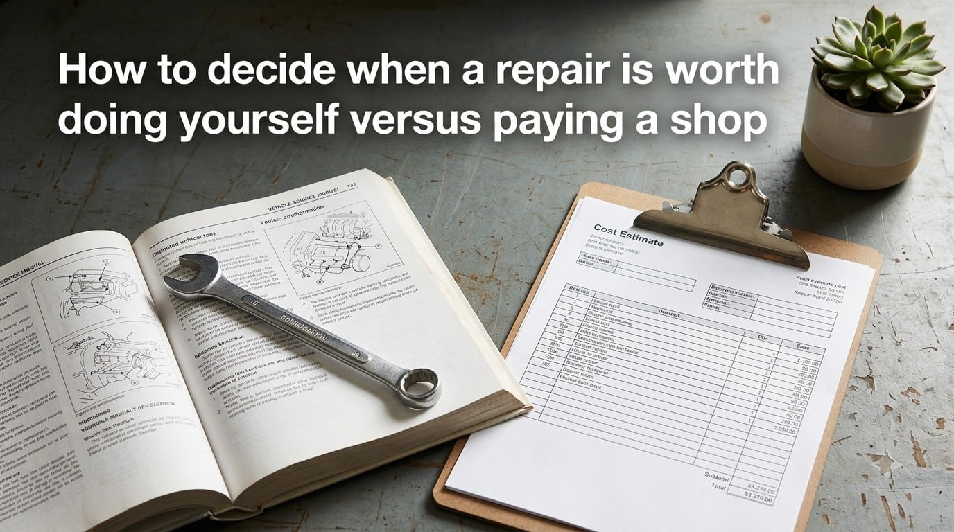 How to decide when a repair is worth doing yourself versus paying a shop