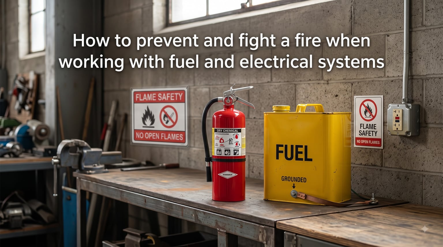 How to prevent and fight a fire when working with fuel and electrical systems