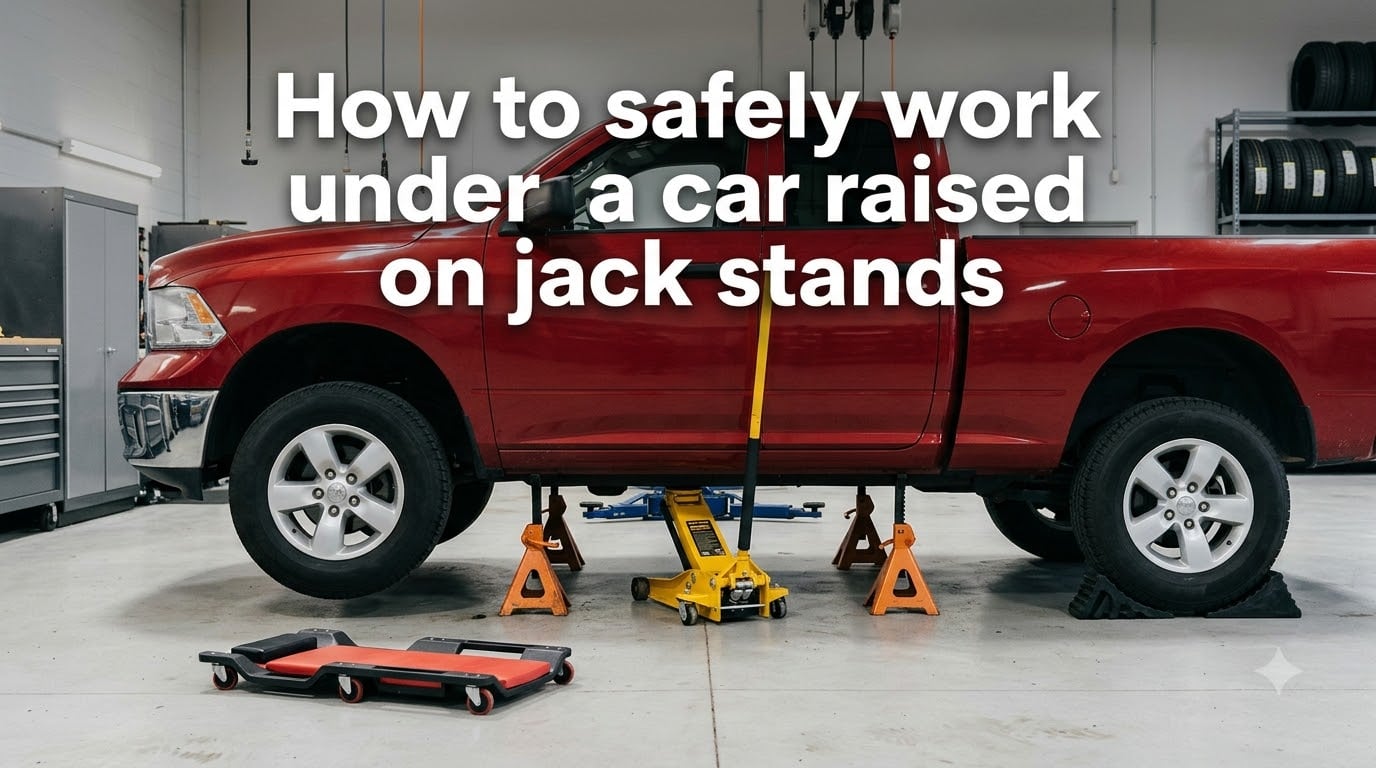 How to safely work under a car raised on jack stands
