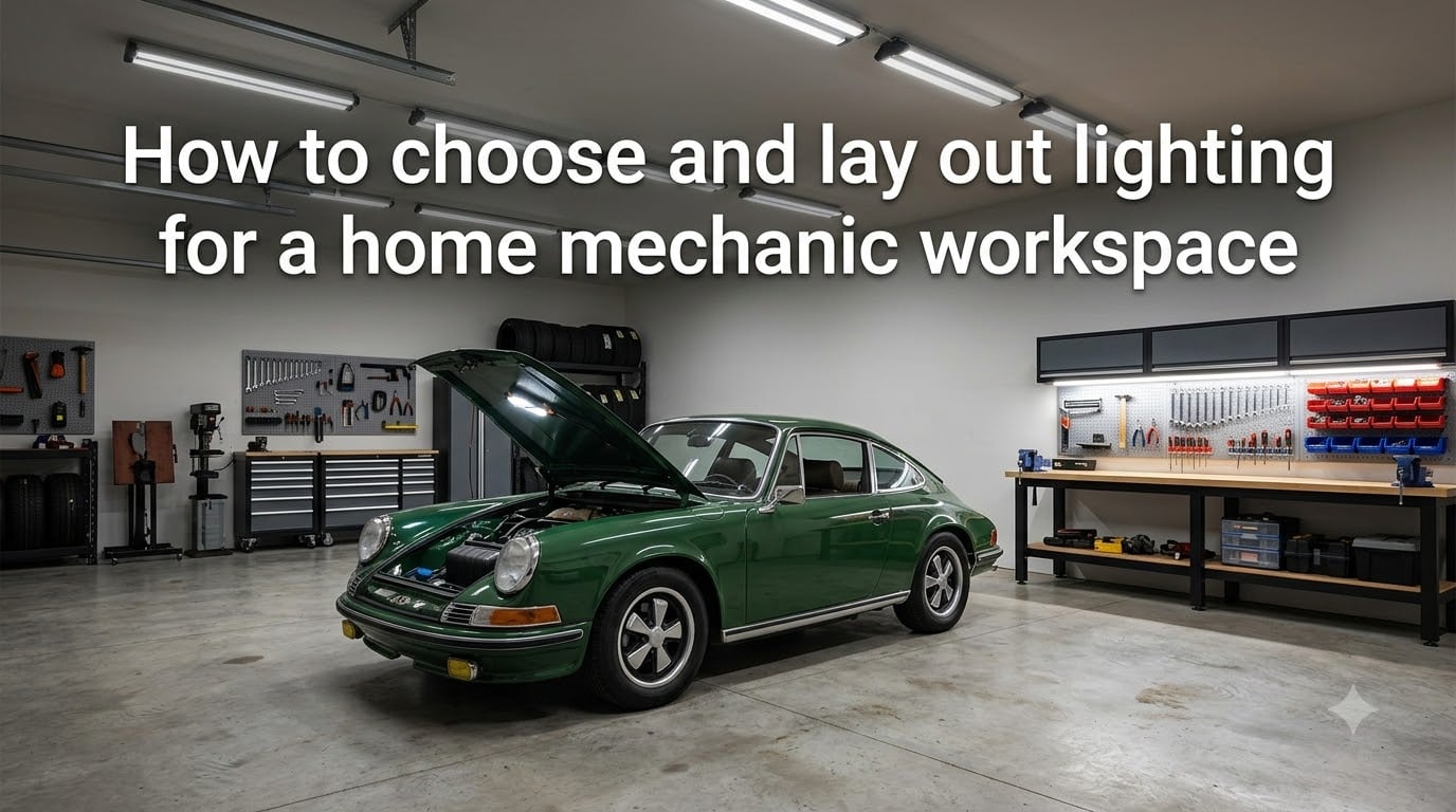 How to choose and lay out lighting for a home mechanic workspace