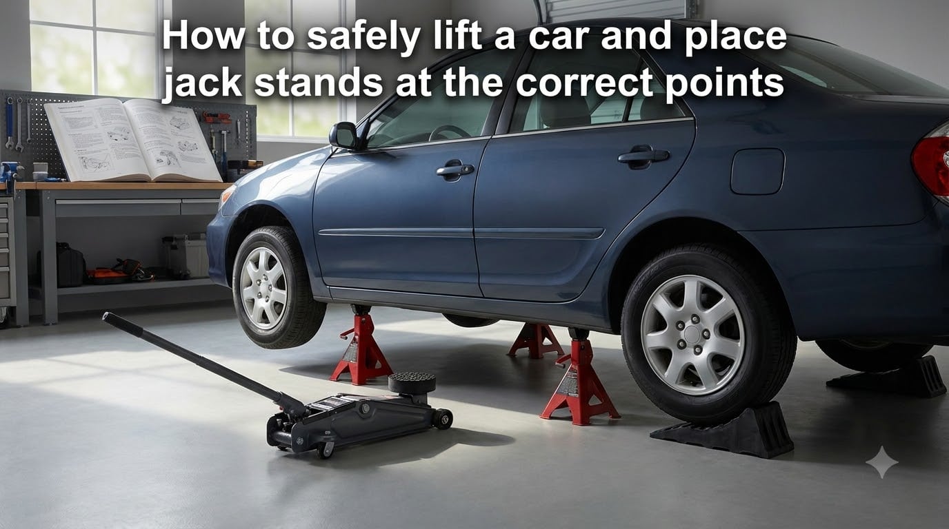 How to safely lift a car and place jack stands at the correct points