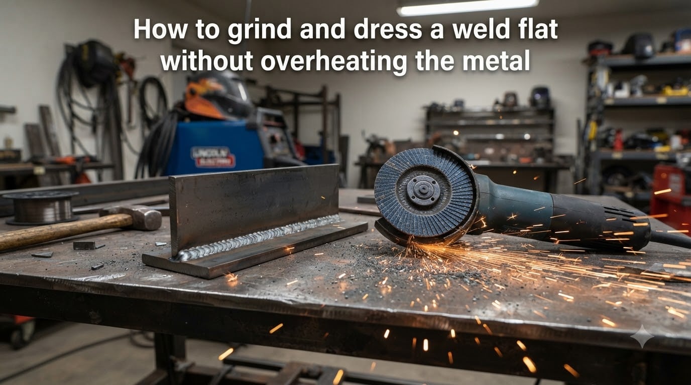 How to grind and dress a weld flat without overheating the metal