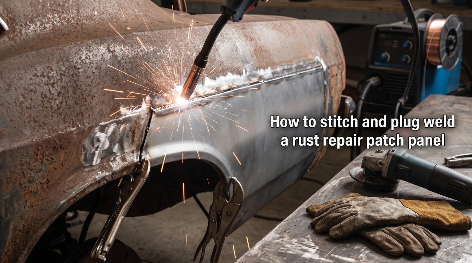 How to stitch and plug weld a rust repair patch panel