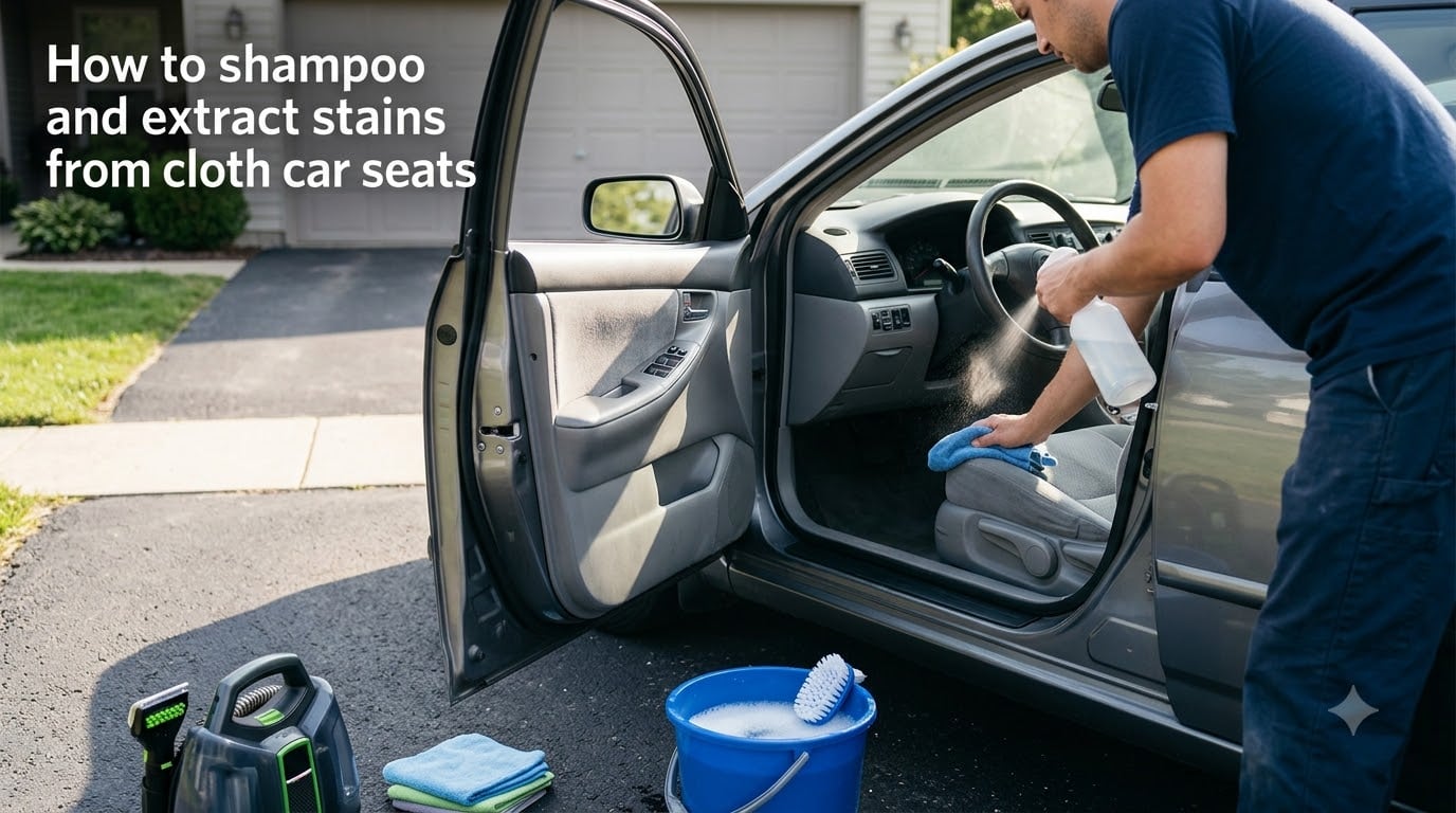 How to shampoo and extract stains from cloth car seats