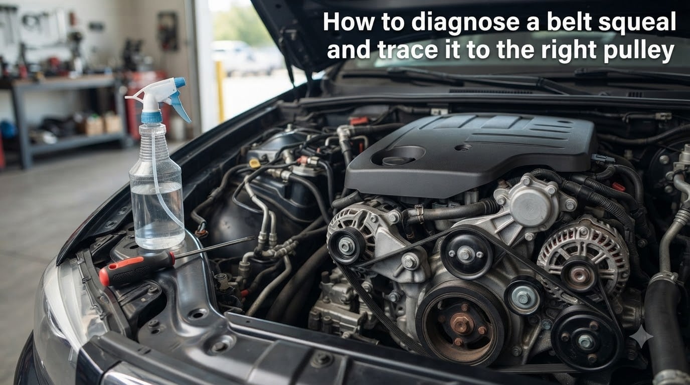 How to diagnose a belt squeal and trace it to the right pulley