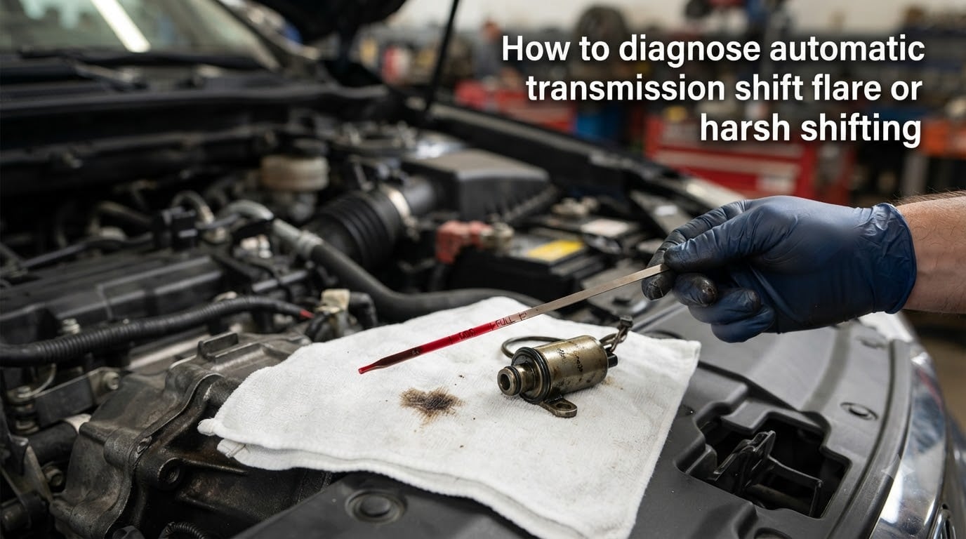 How to diagnose automatic transmission shift flare or harsh shifting