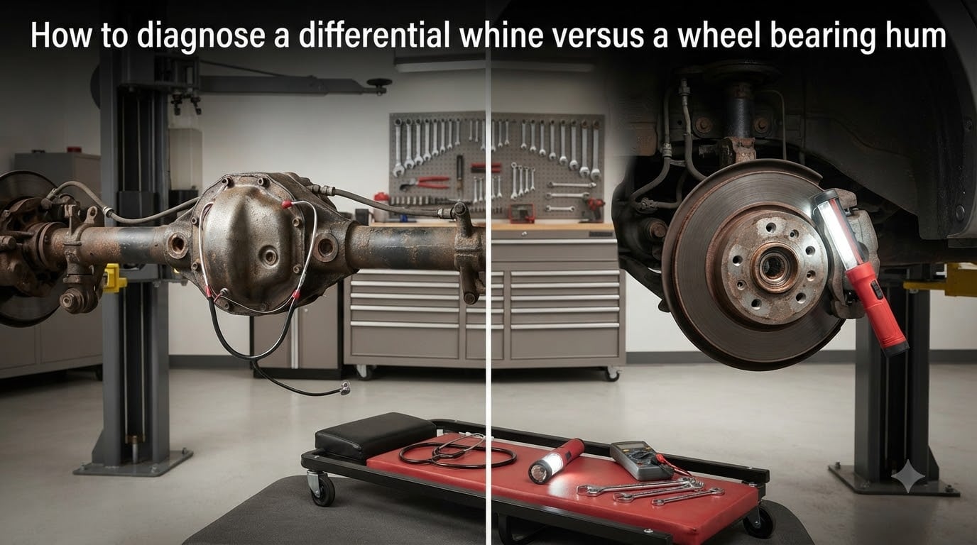 How to diagnose a differential whine versus a wheel bearing hum