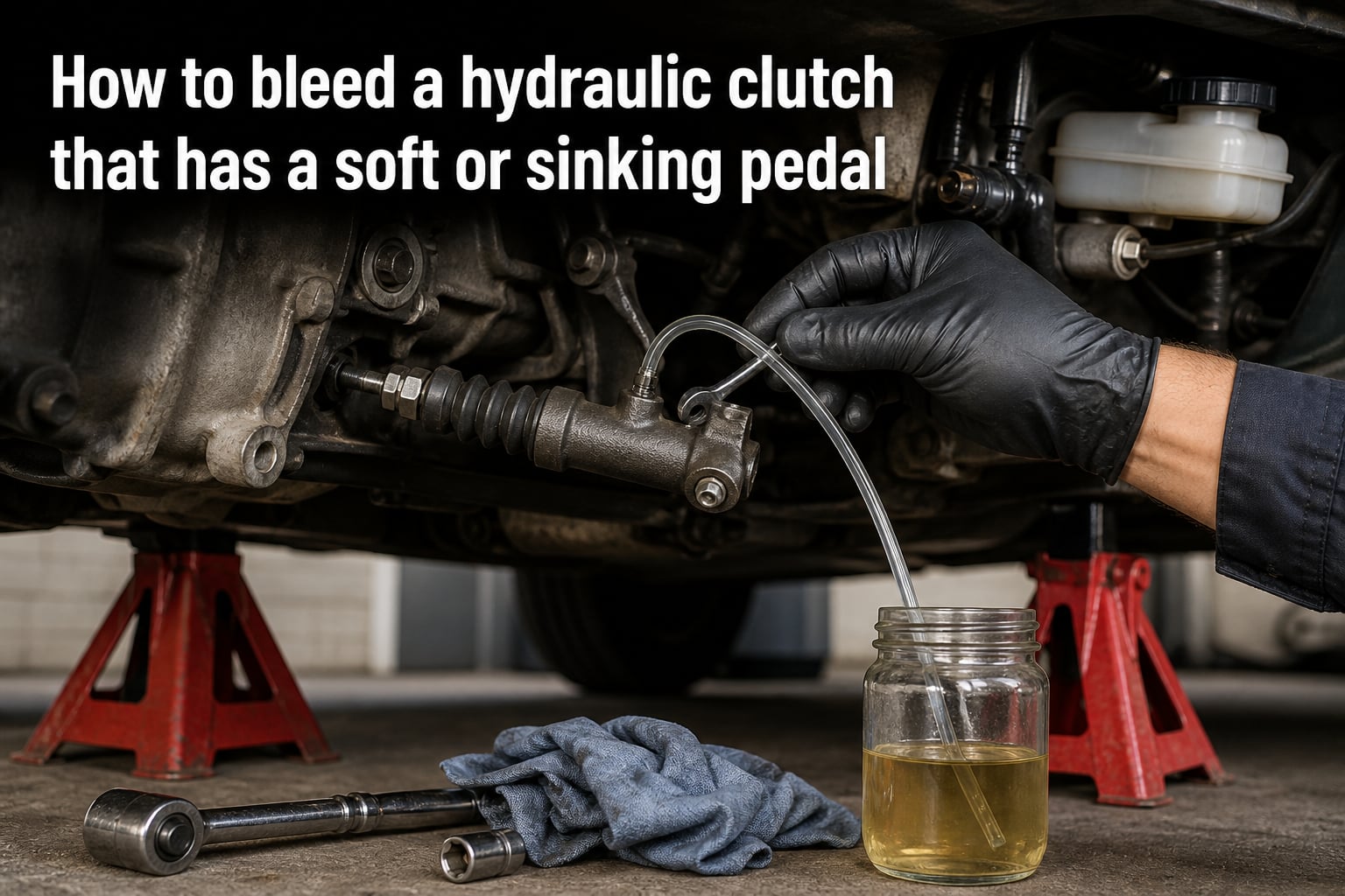 How to bleed a hydraulic clutch that has a soft or sinking pedal